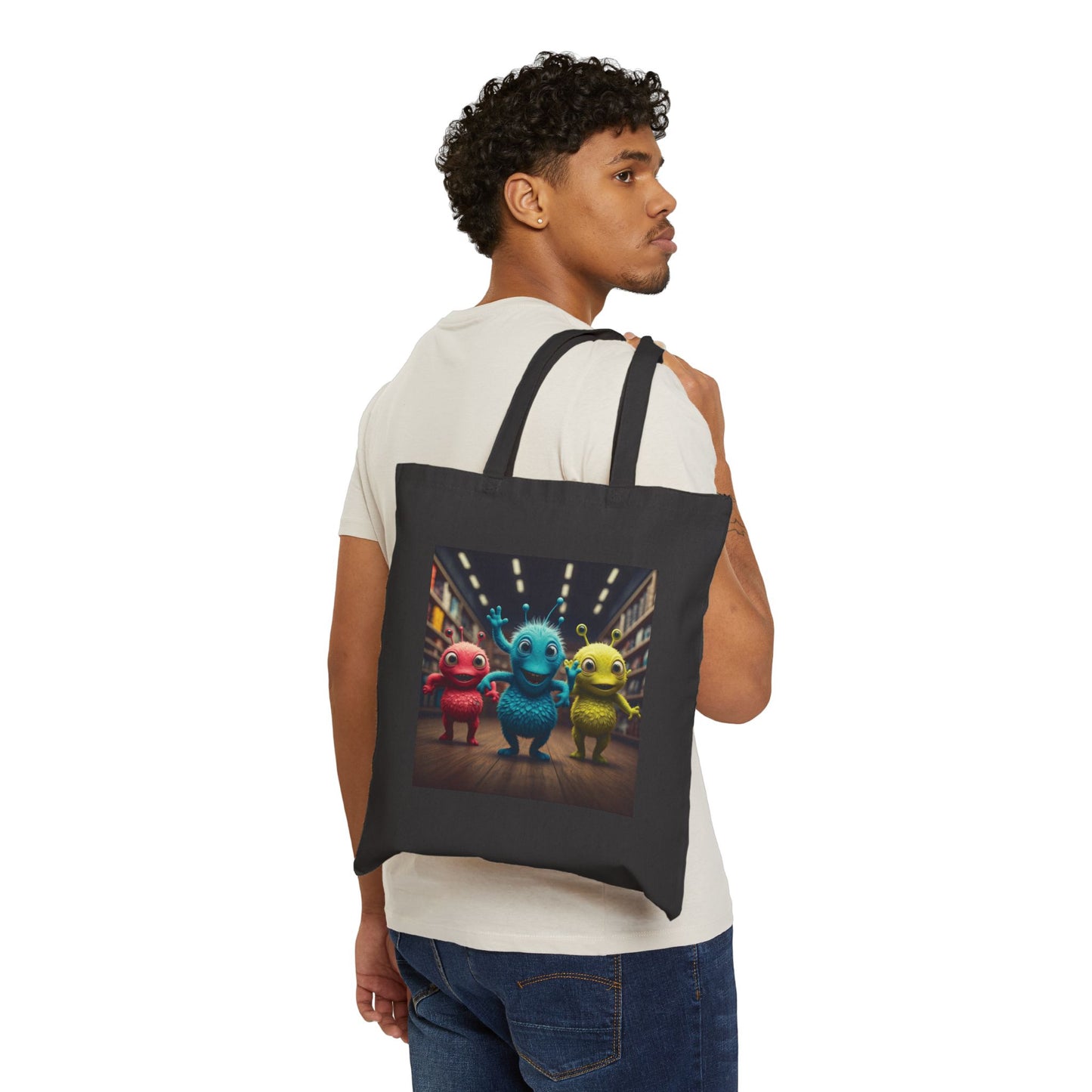 Alien Dancer Tote Bag: Funny & Unique Music Lover Gift - Quirky Dancing Aliens on Canvas for Everyday Style