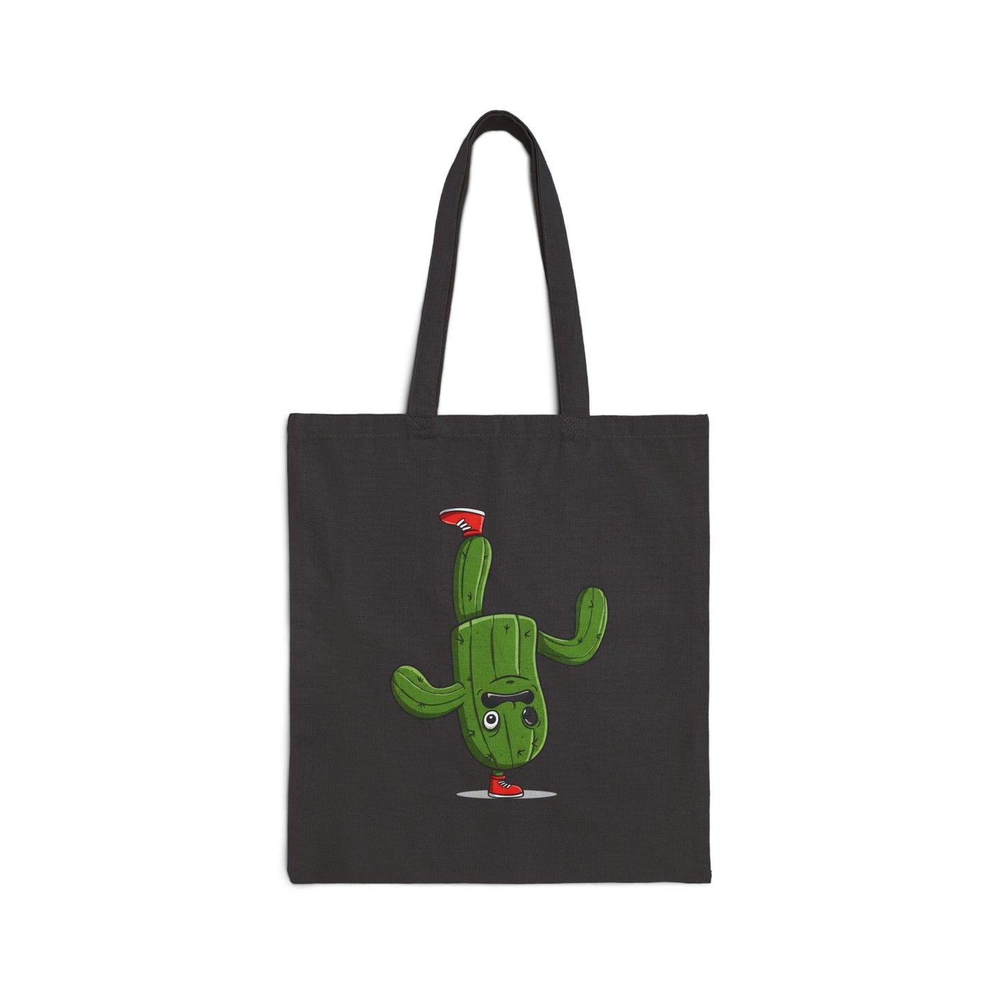 Upside-Down Cactus on a Foot Tote Bag - Unique, Fun & Eco-Friendly! Black 15" x 16"