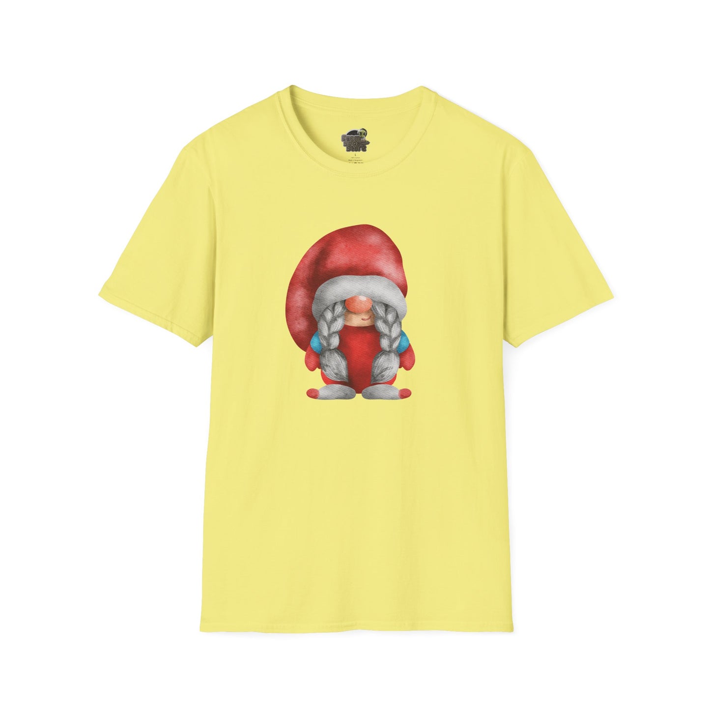 Cute Gnome T-shirt | Soft and Comfy Cotton Tee for Women | Perfect for Casual Wear | Unique Gift Idea | Gnome Lovers Cornsilk
