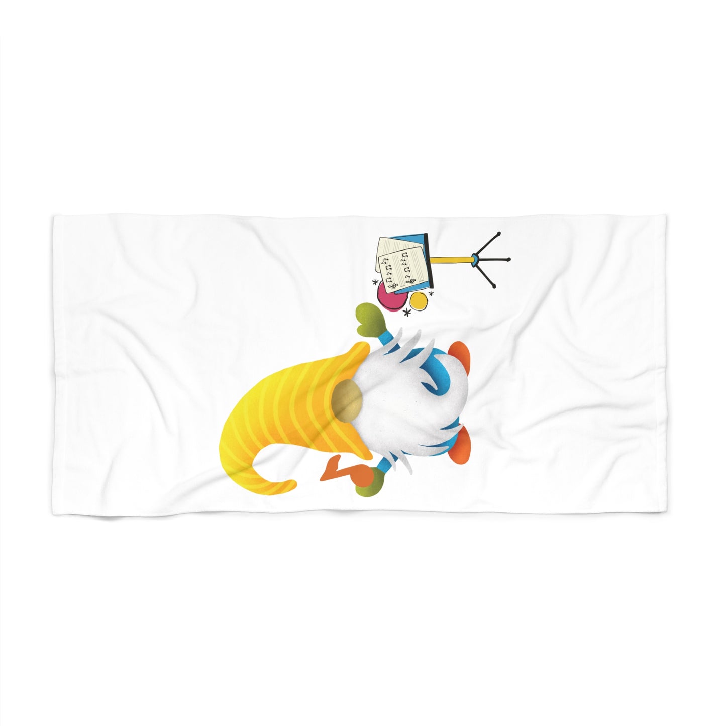 Whimsical Music Gnome Beach Towel - Perfect for Beach, Pool, & Park Adventures 30" × 60"