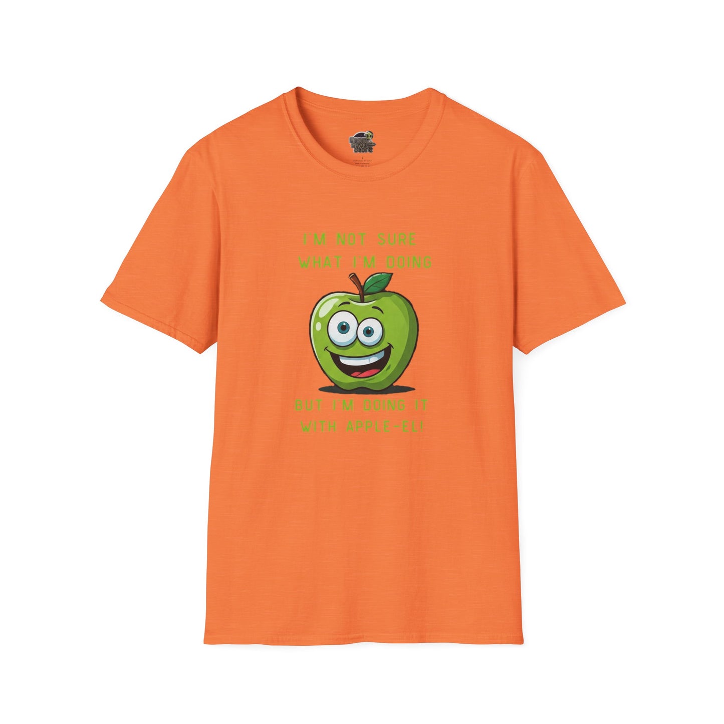 Apple-El t-shirt: Funny Smiling Apple Positive Tee Heather Orange