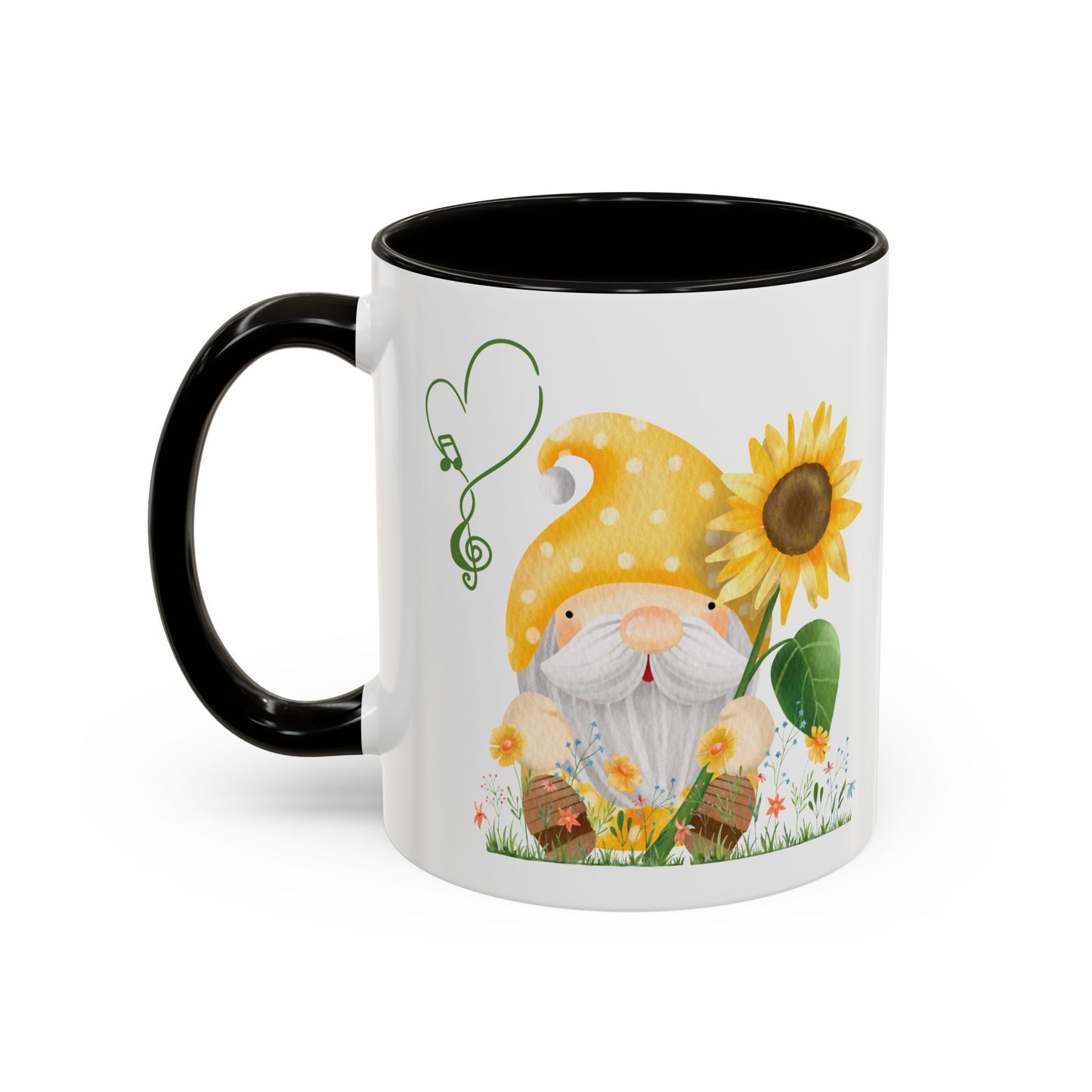 Mystical Gnome & Sunny Sunflower Mug - Your Garden's Secret Charm | Ceramic Coffee & Tea Cup (11oz/15oz)