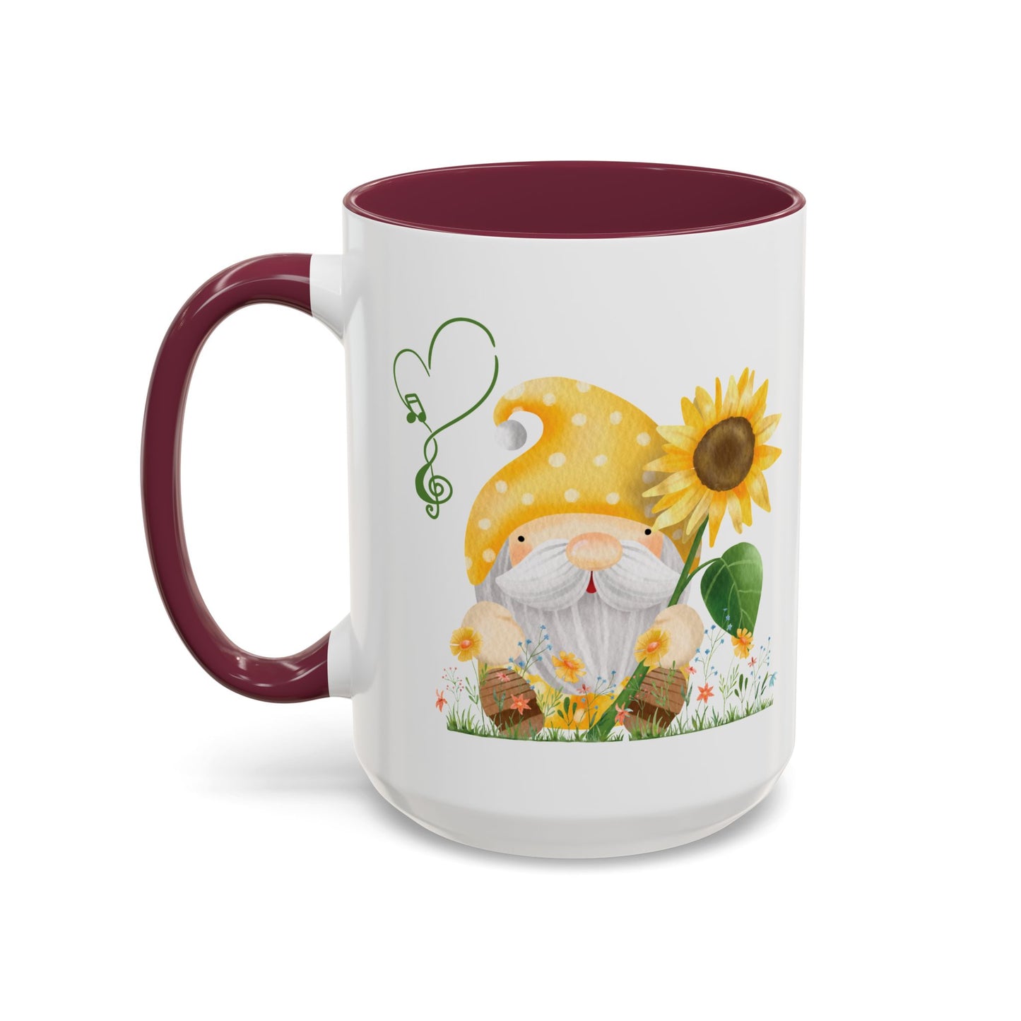 Mystical Gnome & Sunny Sunflower Mug - Your Garden's Secret Charm | Ceramic Coffee & Tea Cup (11oz/15oz)
