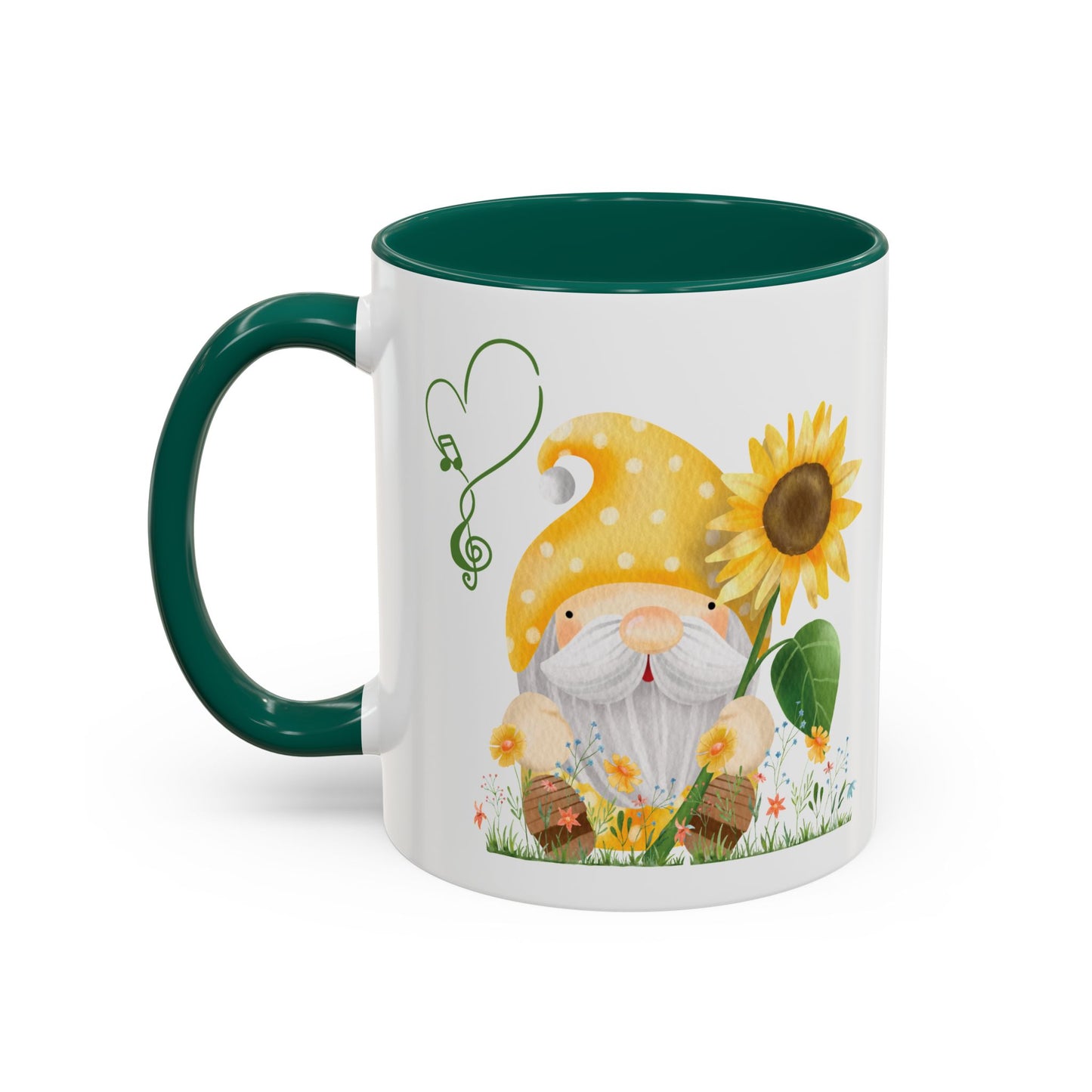 Mystical Gnome & Sunny Sunflower Mug - Your Garden's Secret Charm | Ceramic Coffee & Tea Cup (11oz/15oz)
