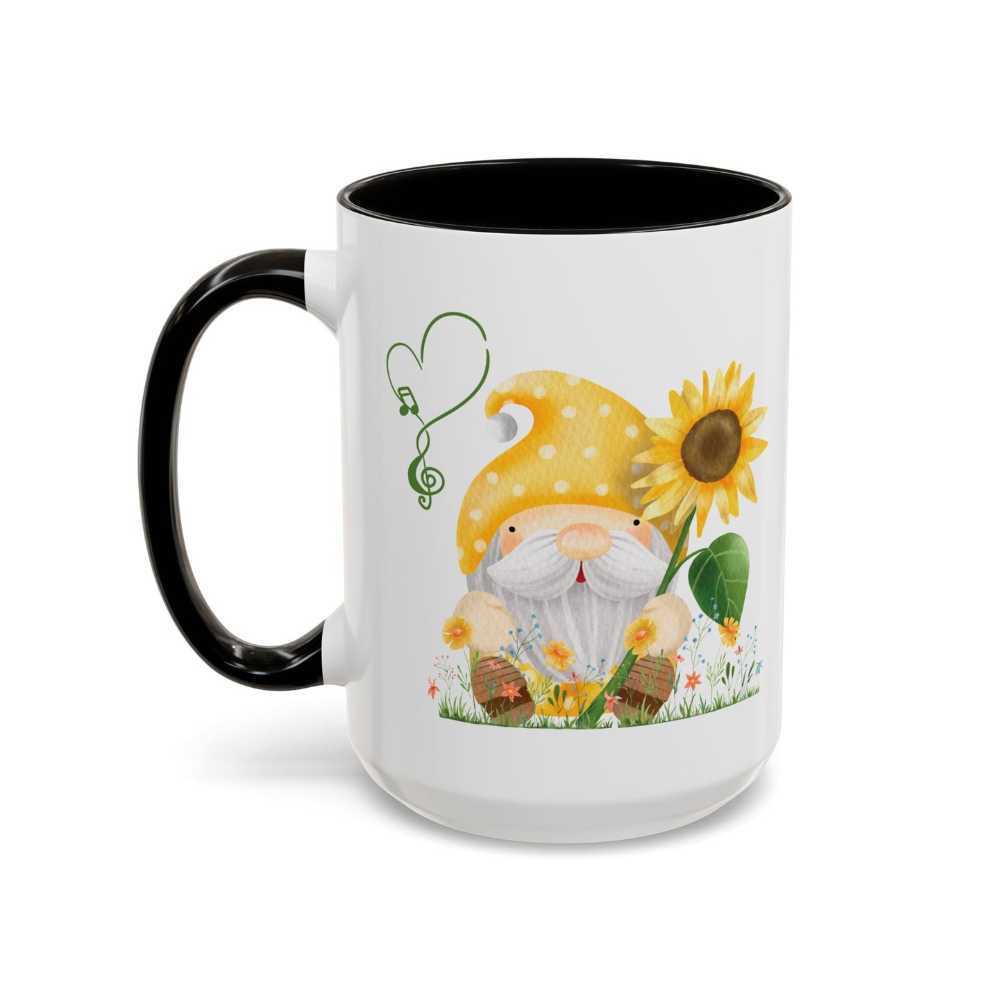 Mystical Gnome & Sunny Sunflower Mug - Your Garden's Secret Charm | Ceramic Coffee & Tea Cup (11oz/15oz)