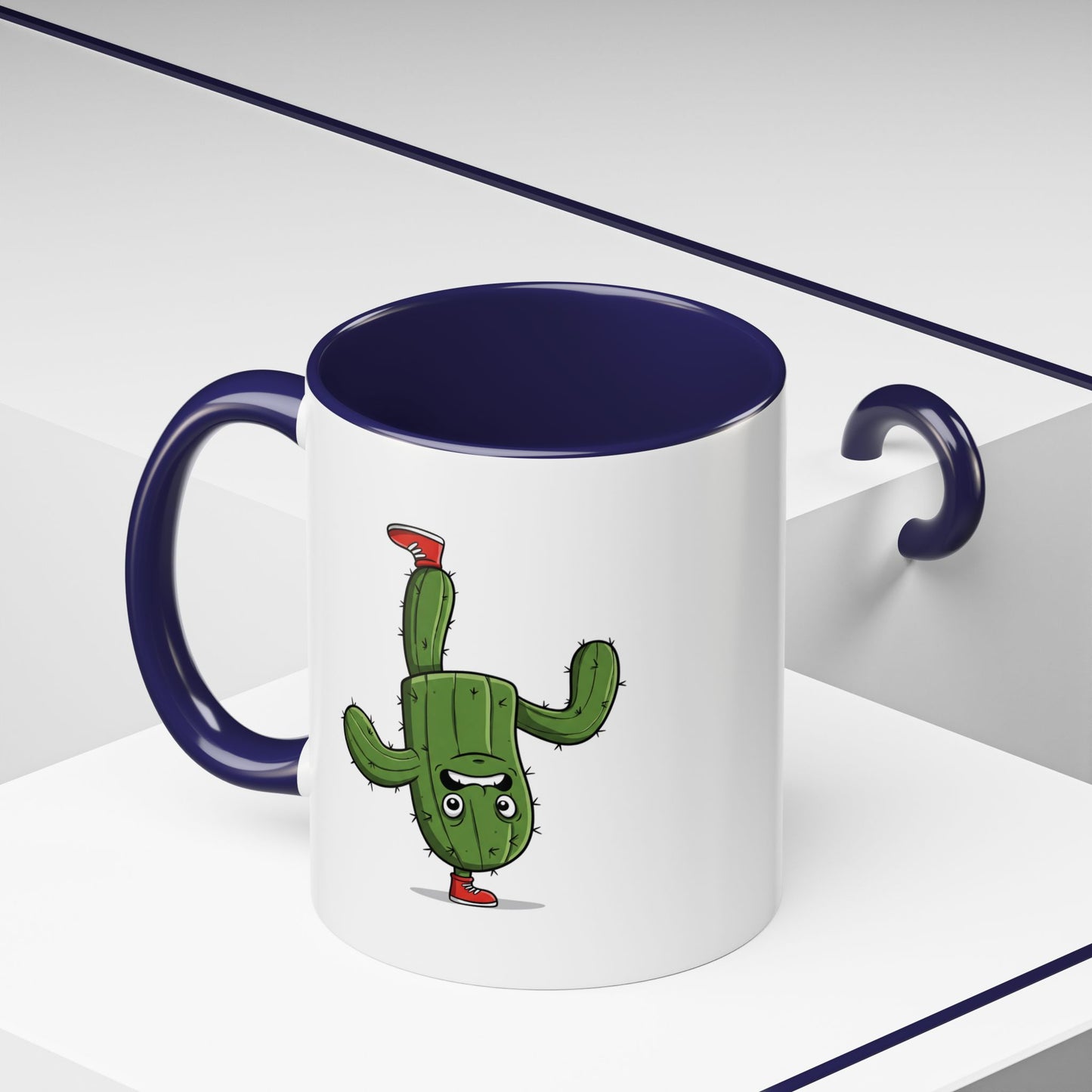 Cactus Mania Upside Down Cactus Mug - Unique & Fun Ceramic Cup for All Ages