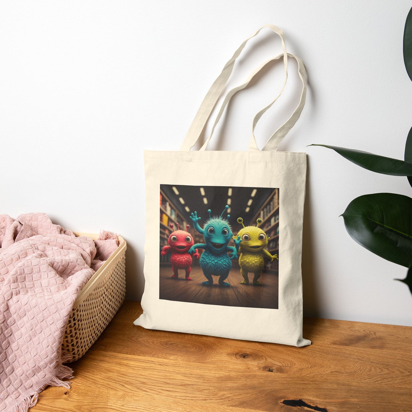 Alien Dancer Tote Bag: Funny & Unique Music Lover Gift - Quirky Dancing Aliens on Canvas for Everyday Style