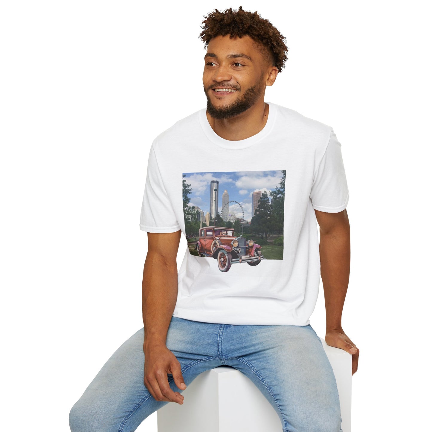 Iconic Ford T Vintage Car Unisex T-shirt S White