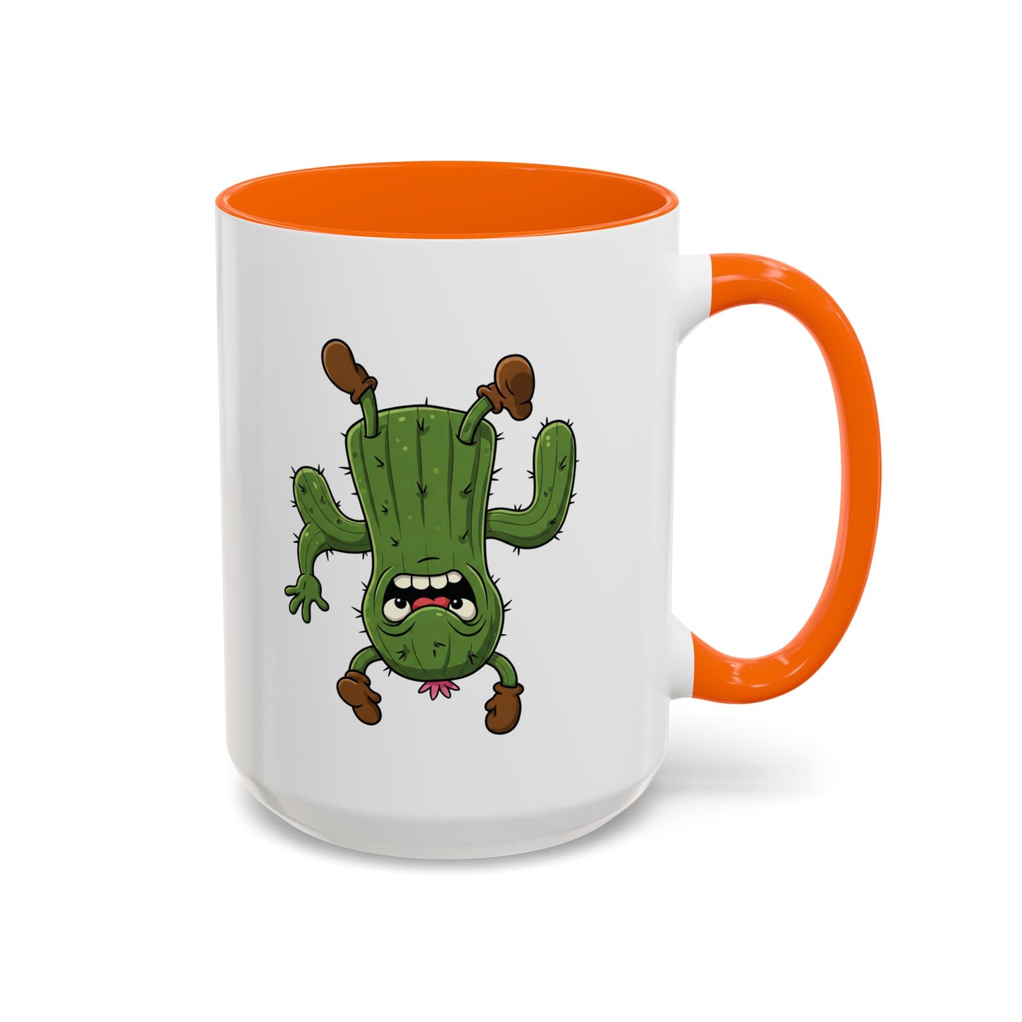 Cactus Mania Shocked Cactus Mug - Upside Down Fun Ceramic Cup