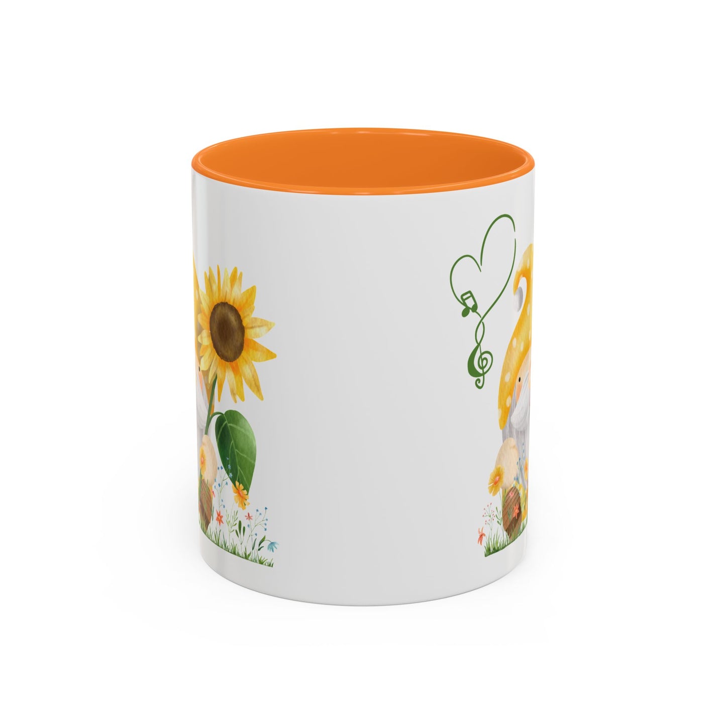 Mystical Gnome & Sunny Sunflower Mug - Your Garden's Secret Charm | Ceramic Coffee & Tea Cup (11oz/15oz) 11oz Golden Yellow