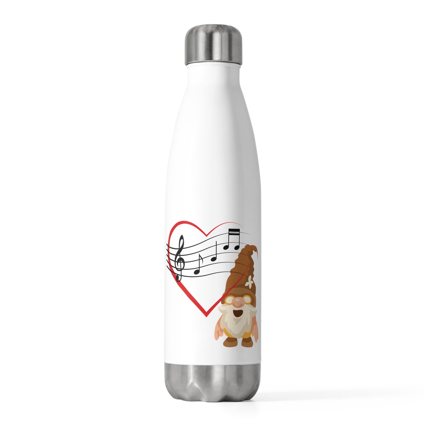 Harmonic Hydration: Heart Gnome Music Insulated Water Bottle!