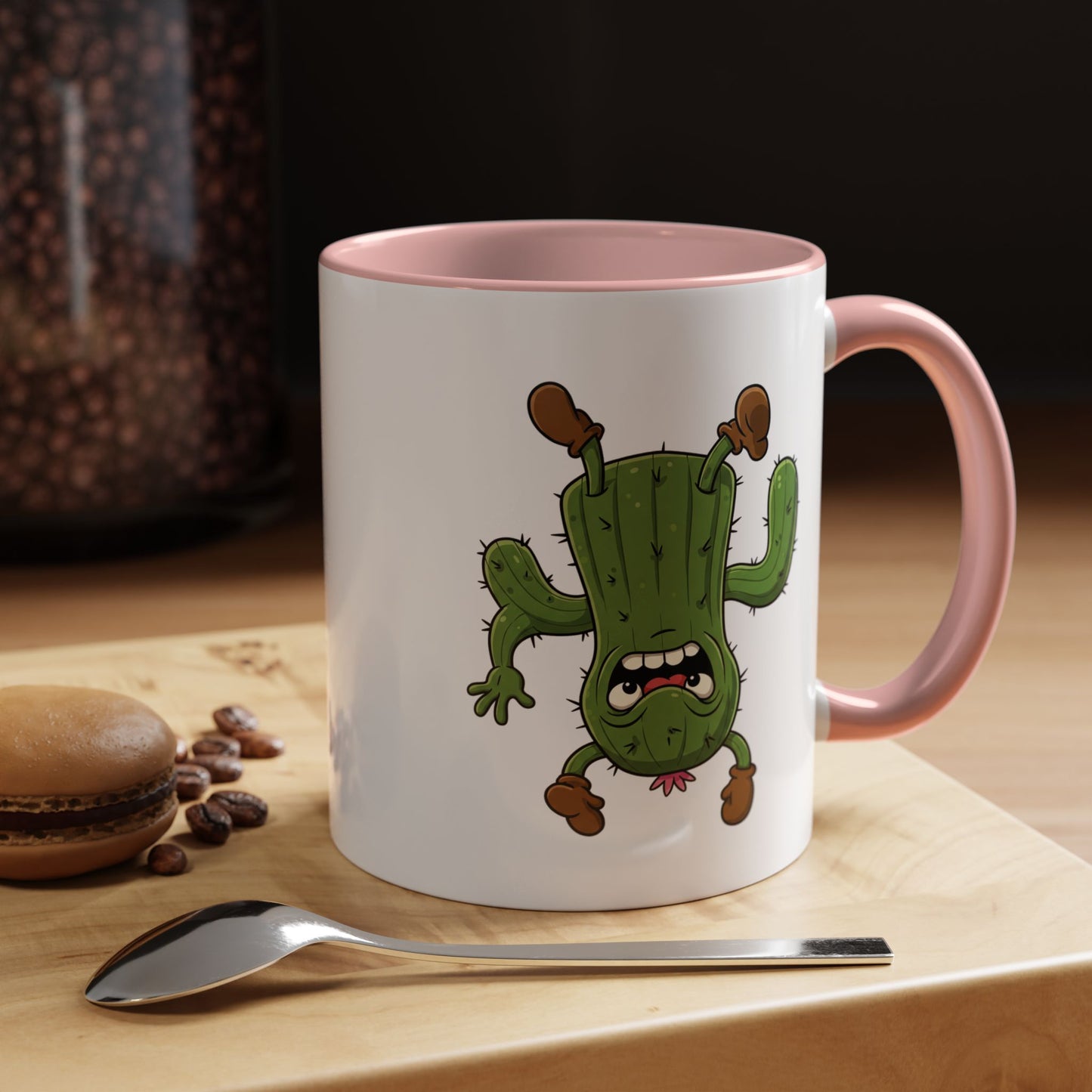 Cactus Mania Shocked Cactus Mug - Upside Down Fun Ceramic Cup