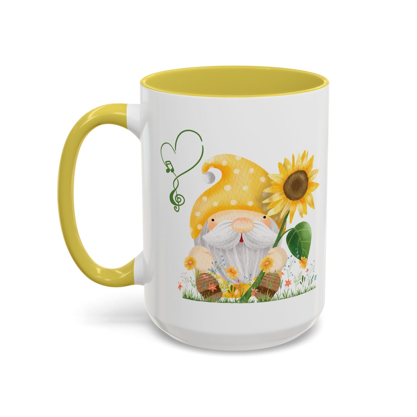 Mystical Gnome & Sunny Sunflower Mug - Your Garden's Secret Charm | Ceramic Coffee & Tea Cup (11oz/15oz)