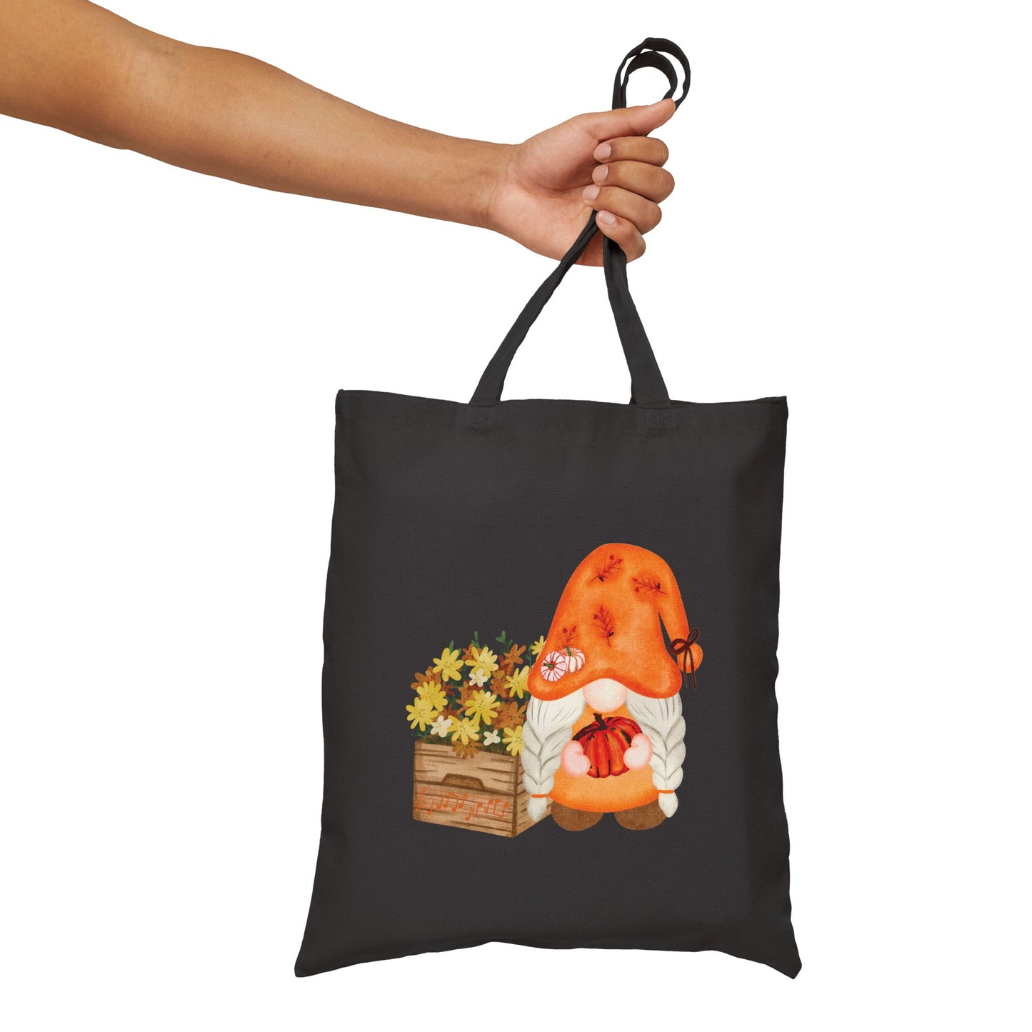 Enchanting Autumn Gnome Tote Bag: Carry Your Fall Magic & Melodies (Natural & Black Canvas)