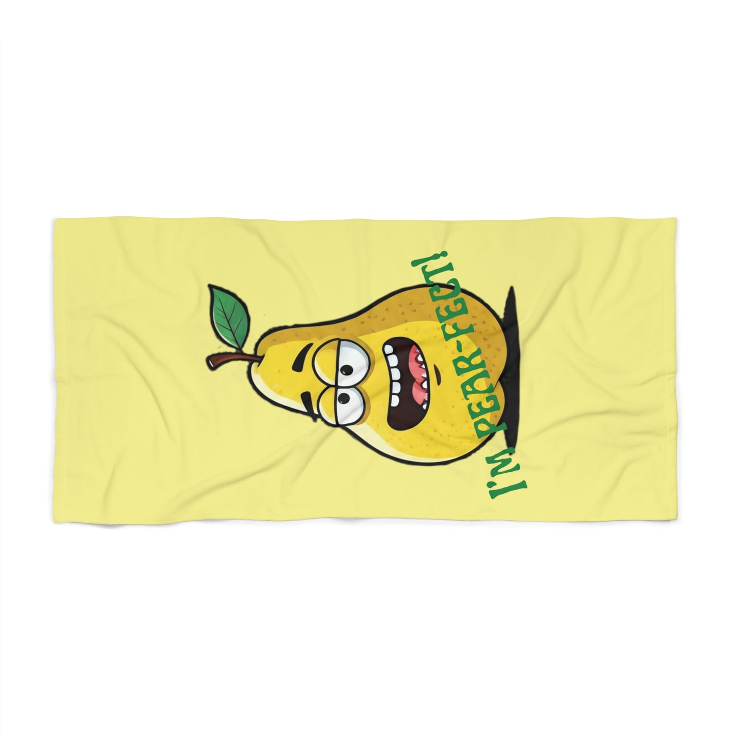 "I'm Pear-fect" Funny Beach Towel: Rock Your Self-Love & Style This Summer!