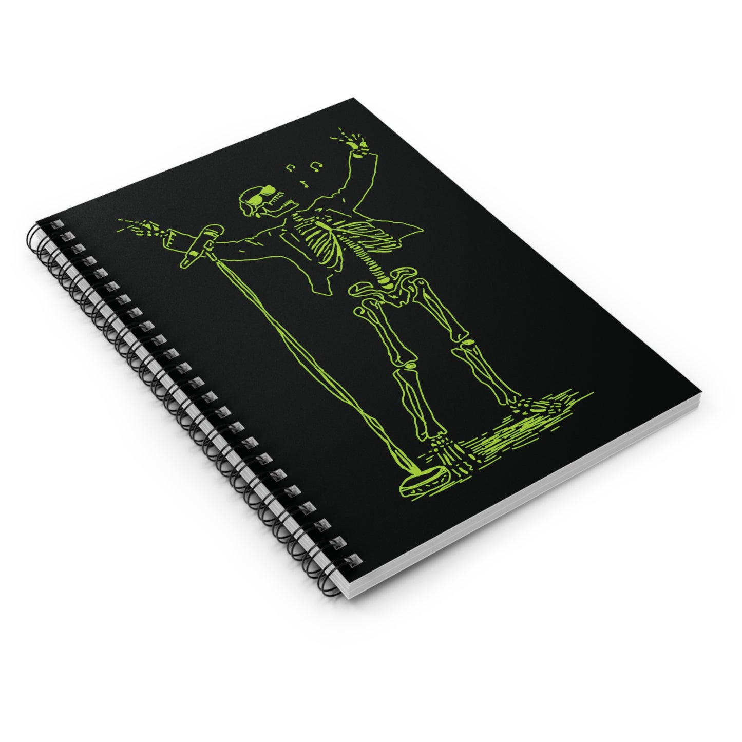 Metal Skeleton Fluo electric guitar player spiral book
