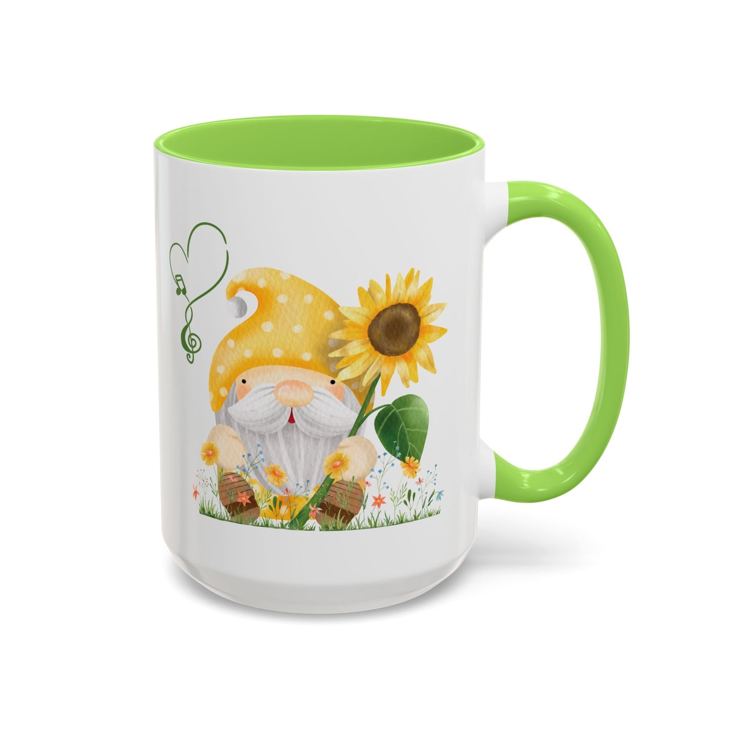 Mystical Gnome & Sunny Sunflower Mug - Your Garden's Secret Charm | Ceramic Coffee & Tea Cup (11oz/15oz)