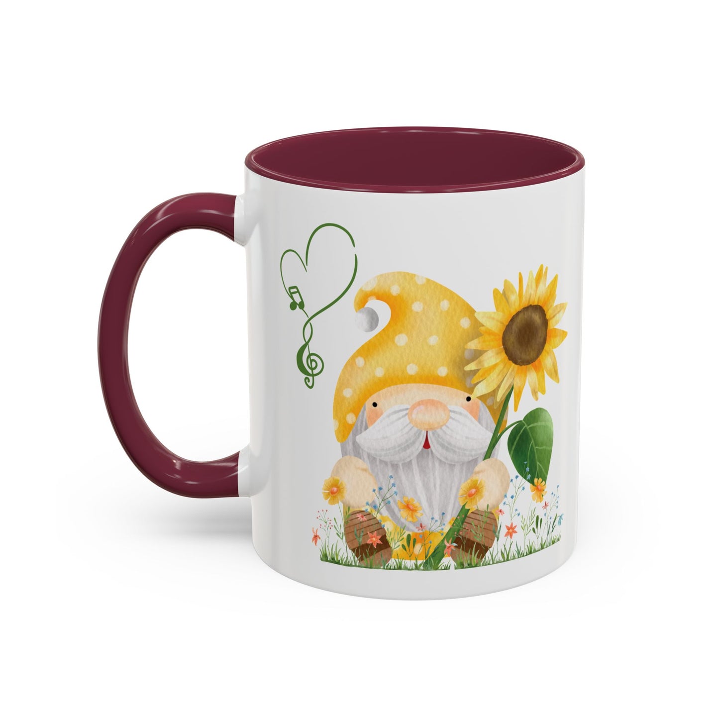 Mystical Gnome & Sunny Sunflower Mug - Your Garden's Secret Charm | Ceramic Coffee & Tea Cup (11oz/15oz)