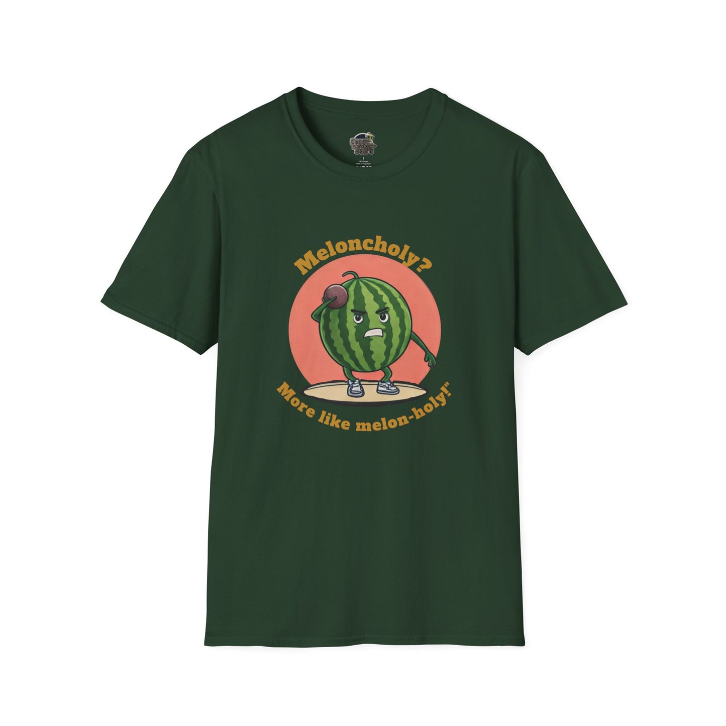 Melon-Holy t-shirt: Funny Watermelon Shot Put Tee Forest Green