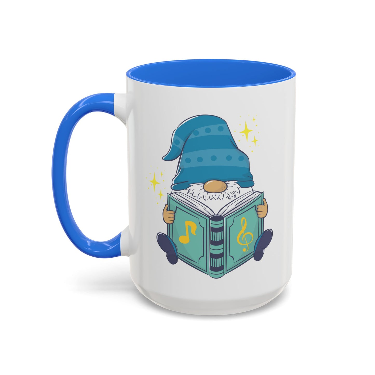 Whimsical Gnome & Music Book Mug - Brew Your Story | Ceramic Coffee & Tea Cup (11oz/15oz)