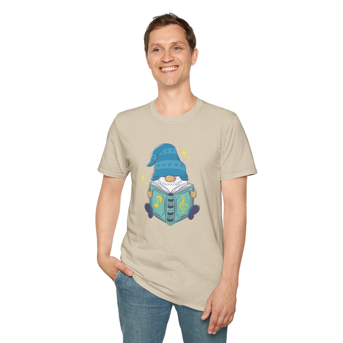 Mystical Book-Reading Gnome Unisex T-Shirt: Stories & Sparkle
