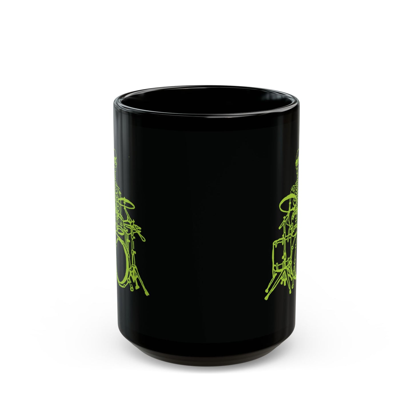 Metal Skeleton Drummer Fluo Mug - Unleash Your Inner Rock Star