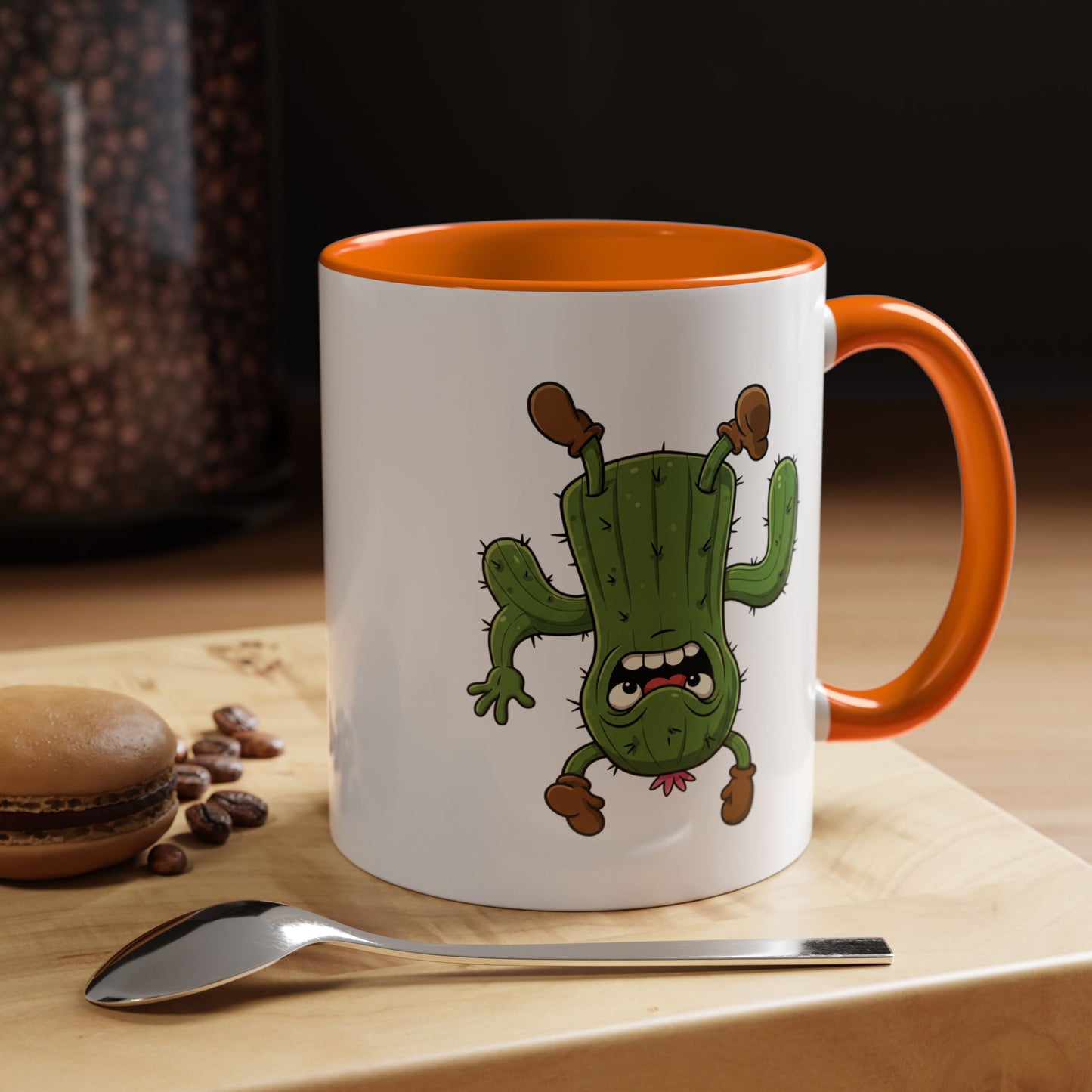 Cactus Mania Shocked Cactus Mug - Upside Down Fun Ceramic Cup