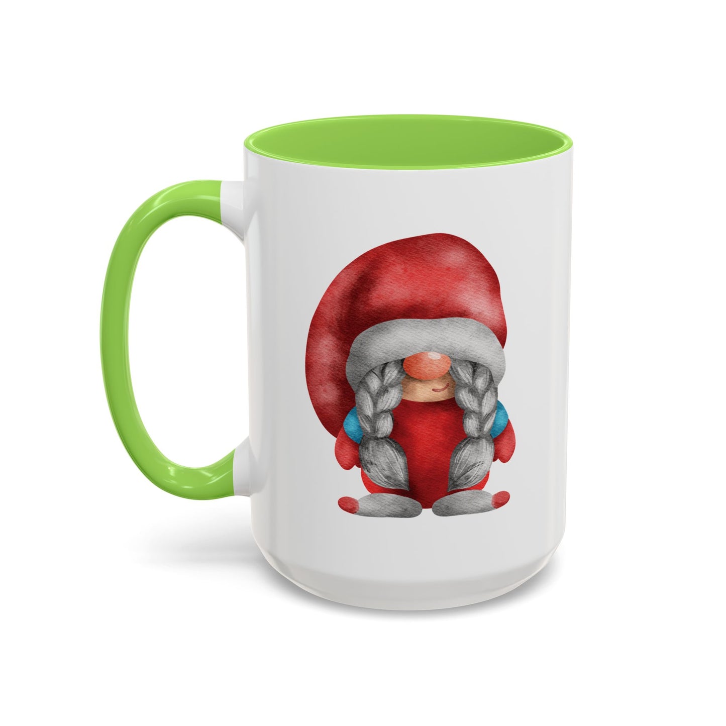 Cheerful Red Gnome with Braids Mug - Sip Your Sweet Melody | Ceramic Coffee & Tea Cup (11oz/15oz)