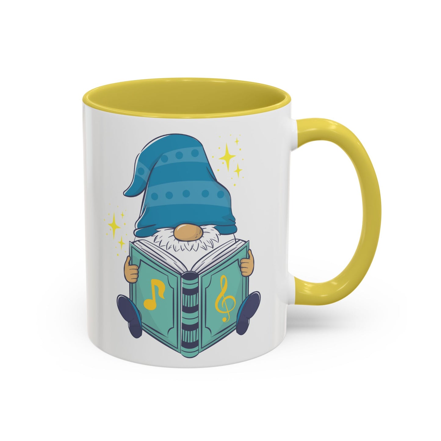 Whimsical Gnome & Music Book Mug - Brew Your Story | Ceramic Coffee & Tea Cup (11oz/15oz)