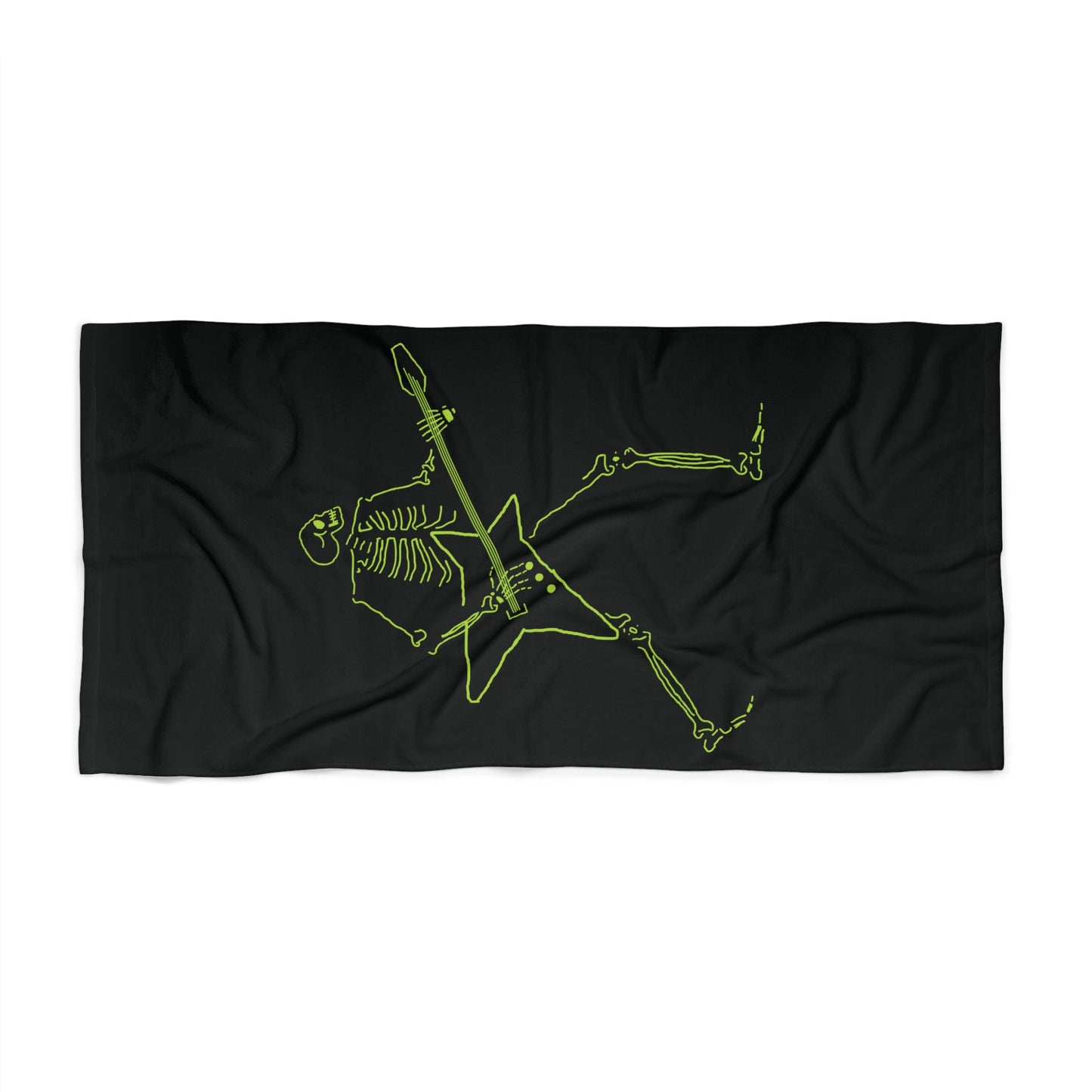 Metal Skeleton Electric Guitar Player Beach Towel - Rock Your Summer