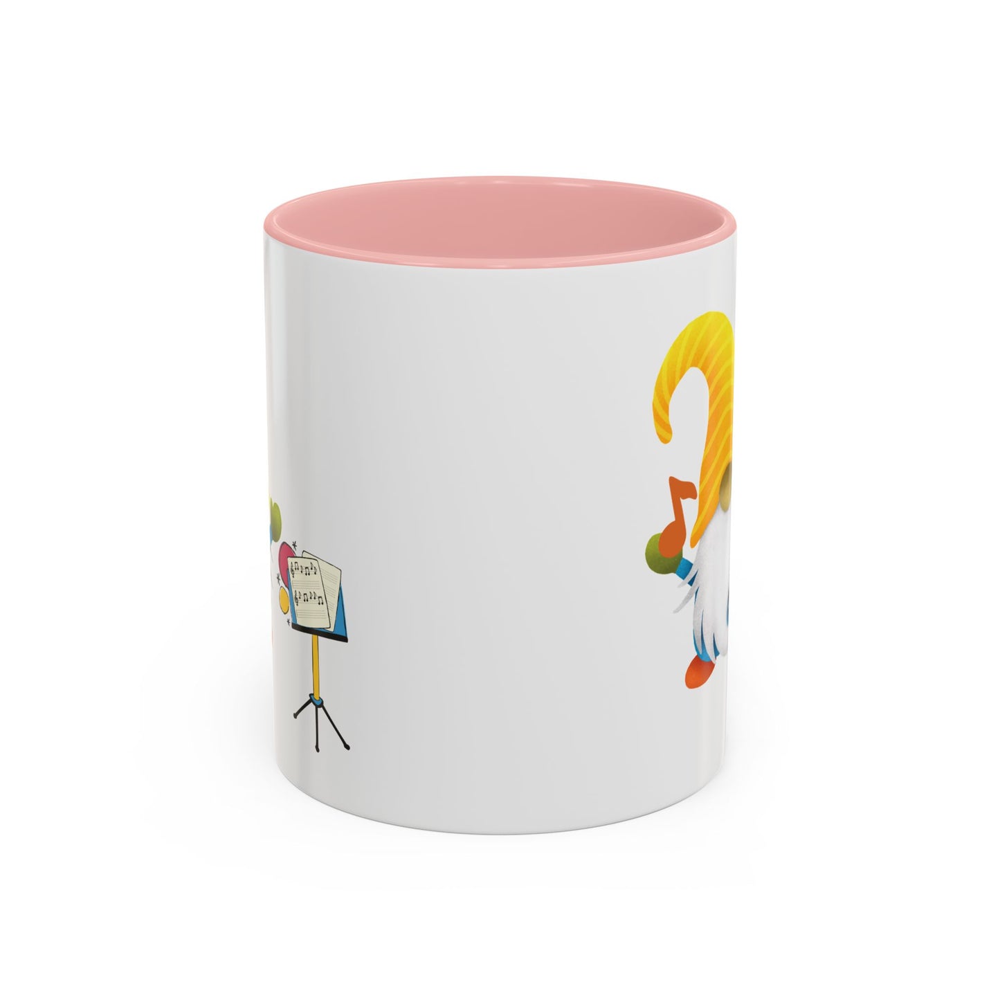 Whimsical Gnome Music Stand Mug - Perfect Gift for Music Lovers 11oz Pink