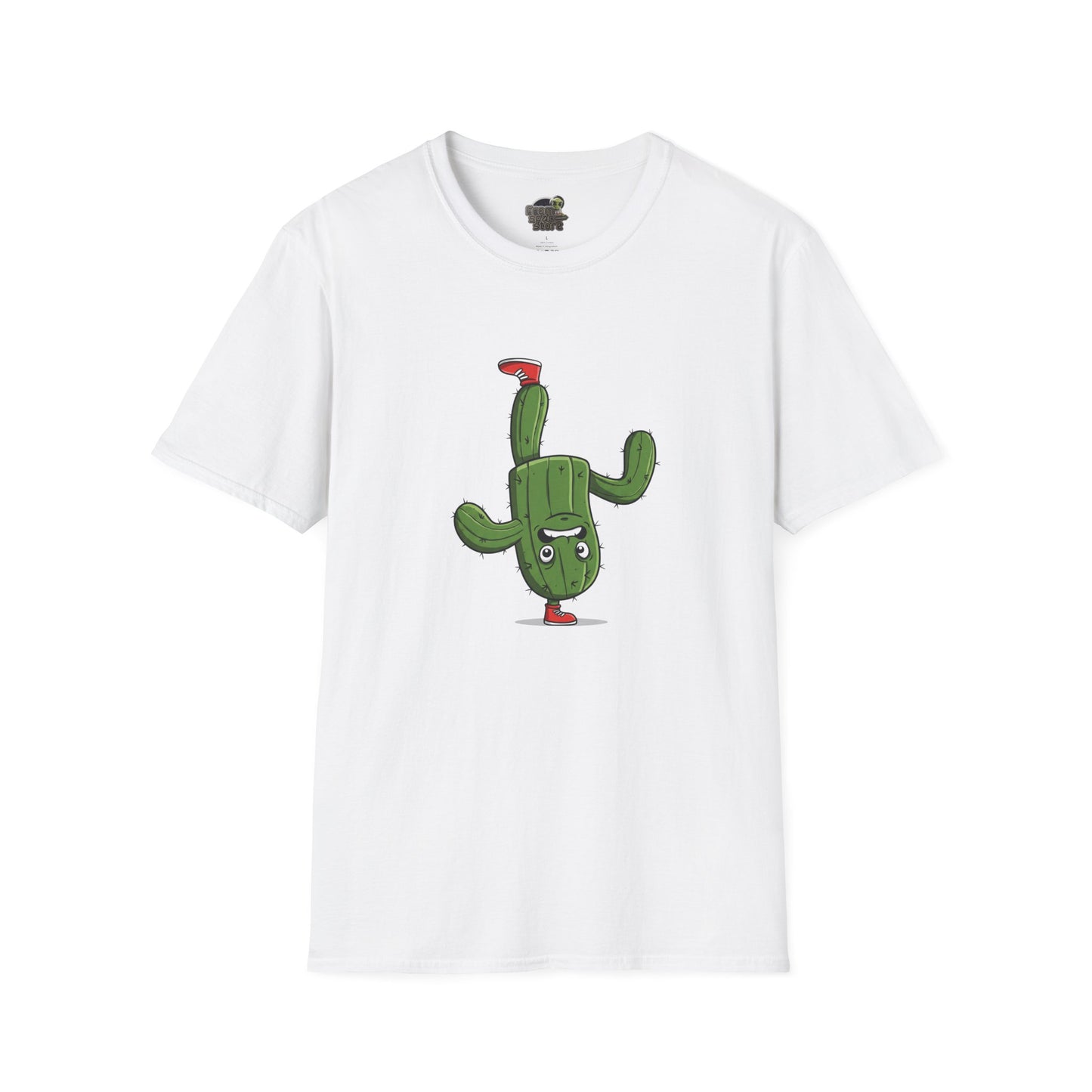 Upside-Down Cactus T-Shirt: Fun & Quirky Organic Cotton Tee | Cactus Mania Collection White