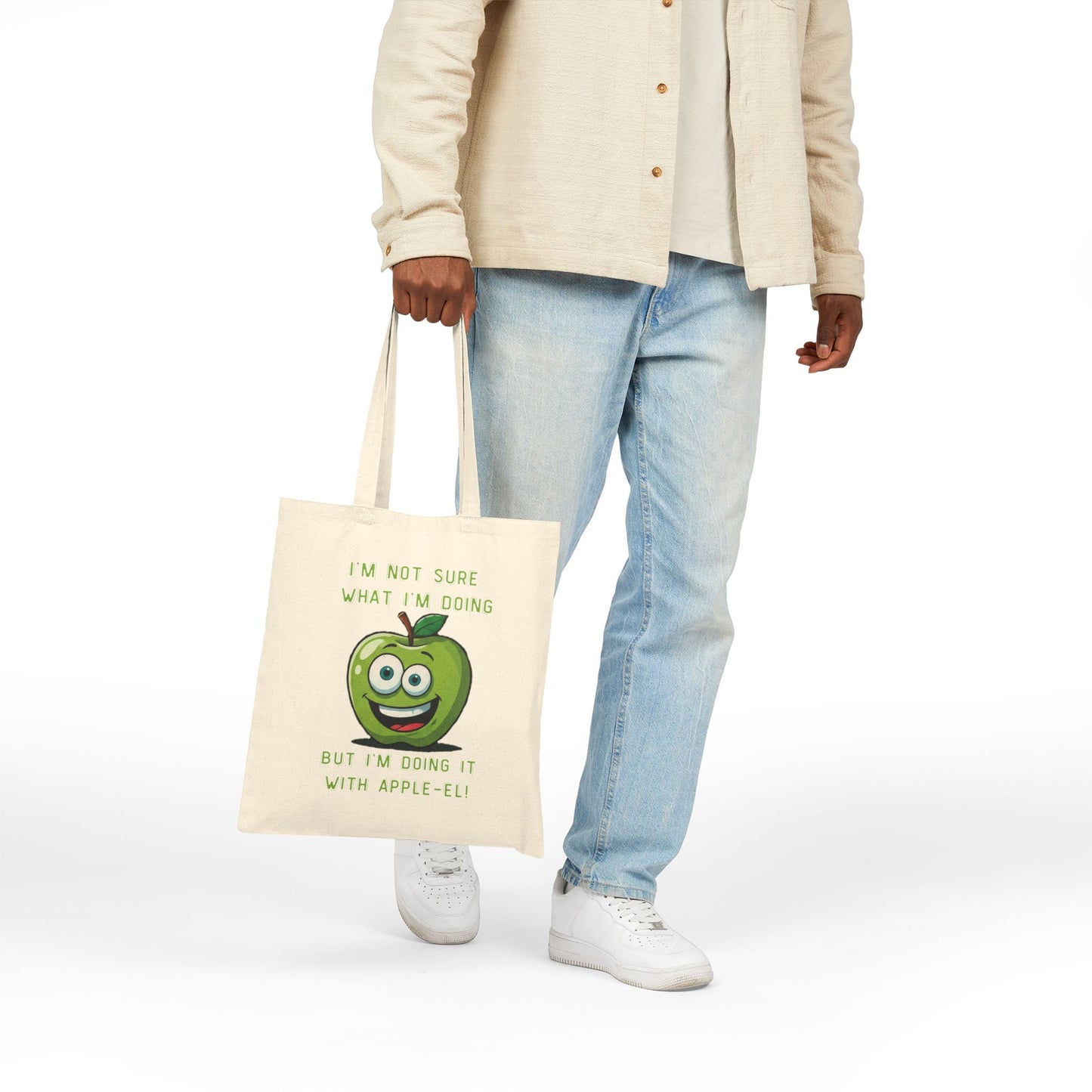 Apple-el Tote Bag: Funny Smiling Apple - Doing It With Appeal!