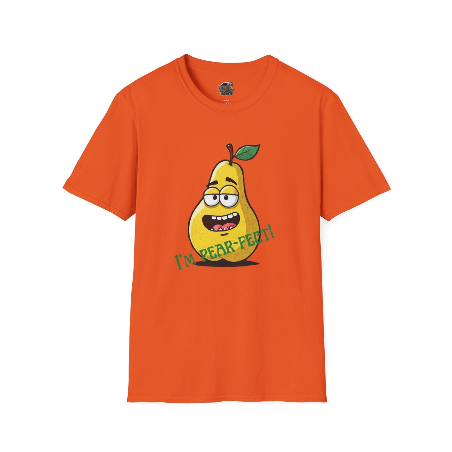 Pear T-Shirt: Funny "I'm Pear-fect" Graphic Tee | Organic Cotton & Unique Design Orange