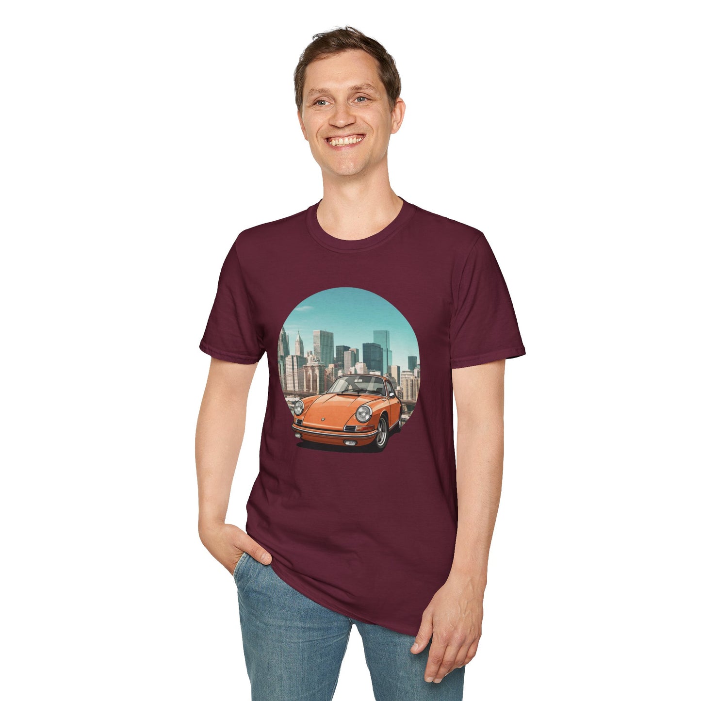 Porsche 911 Unisex T-Shirt - Vintage Power Icon Maroon