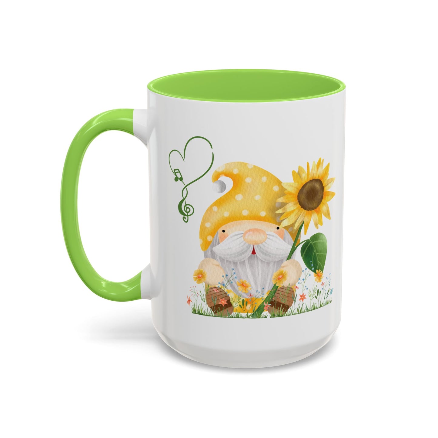 Mystical Gnome & Sunny Sunflower Mug - Your Garden's Secret Charm | Ceramic Coffee & Tea Cup (11oz/15oz)