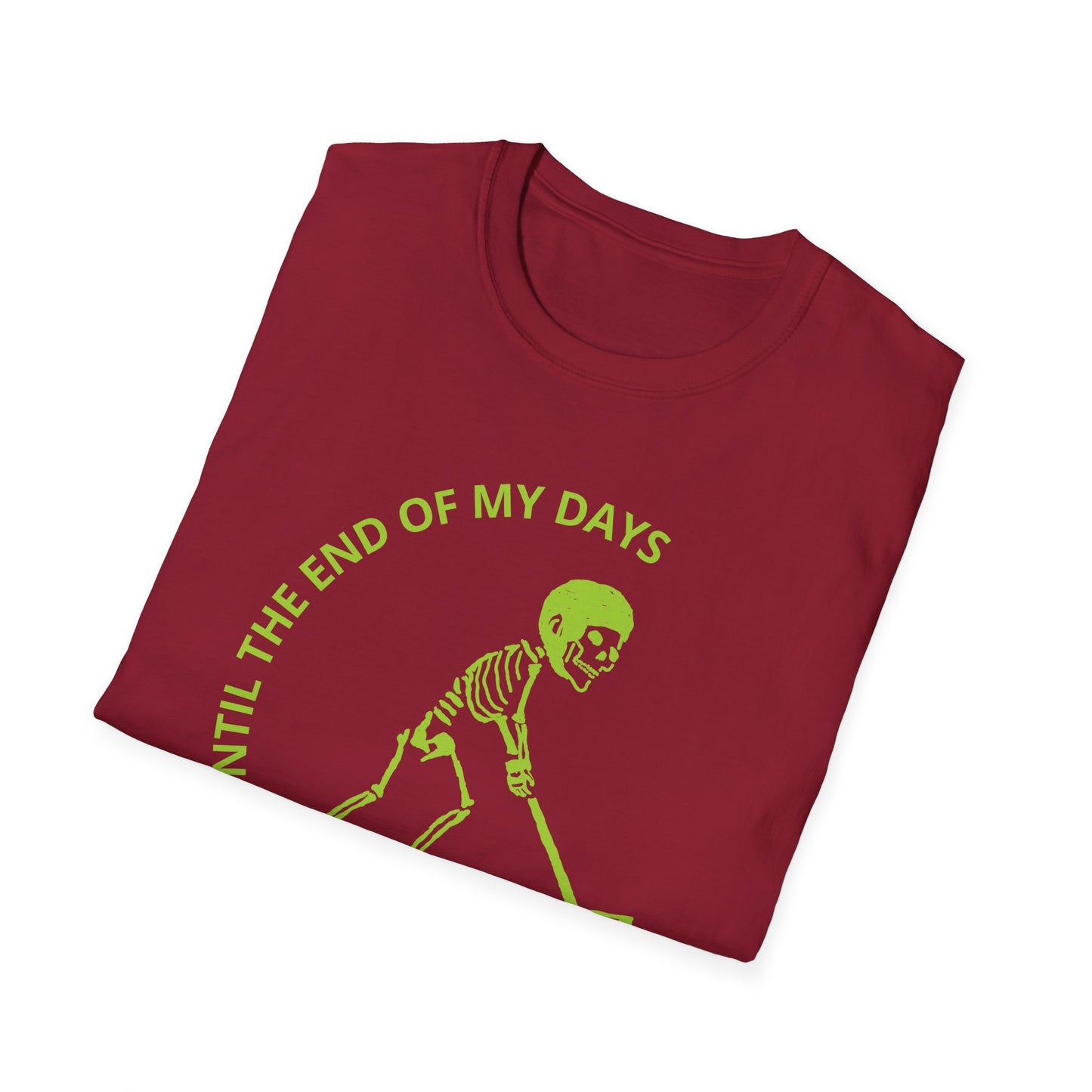 Hockey 'Til I Die: Skeleton fluo Hockey Player T-Shirt | Men's Short Sleeve Tee - Unisex Softstyle T-Shirt