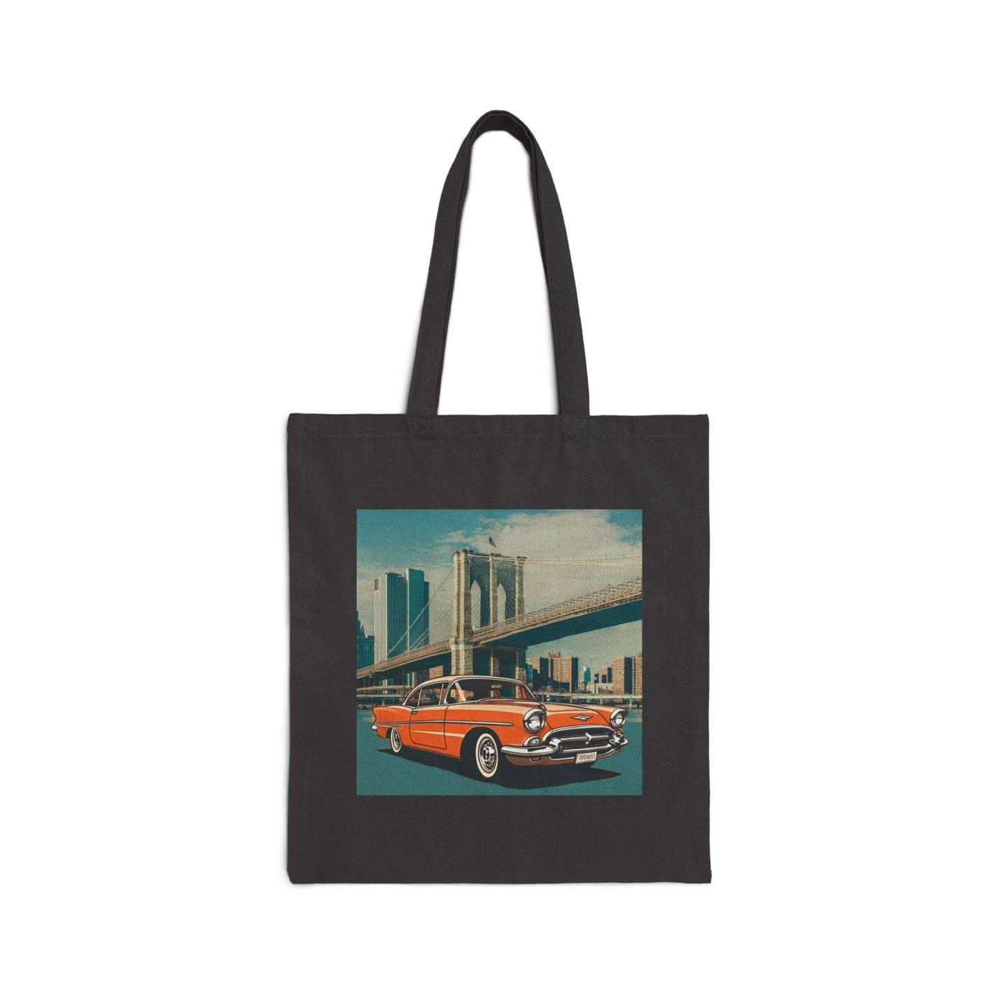 Chevrolet Bel Air Tote Bag: Iconic Vintage Car Style for Everyday Adventures Black 15" x 16"