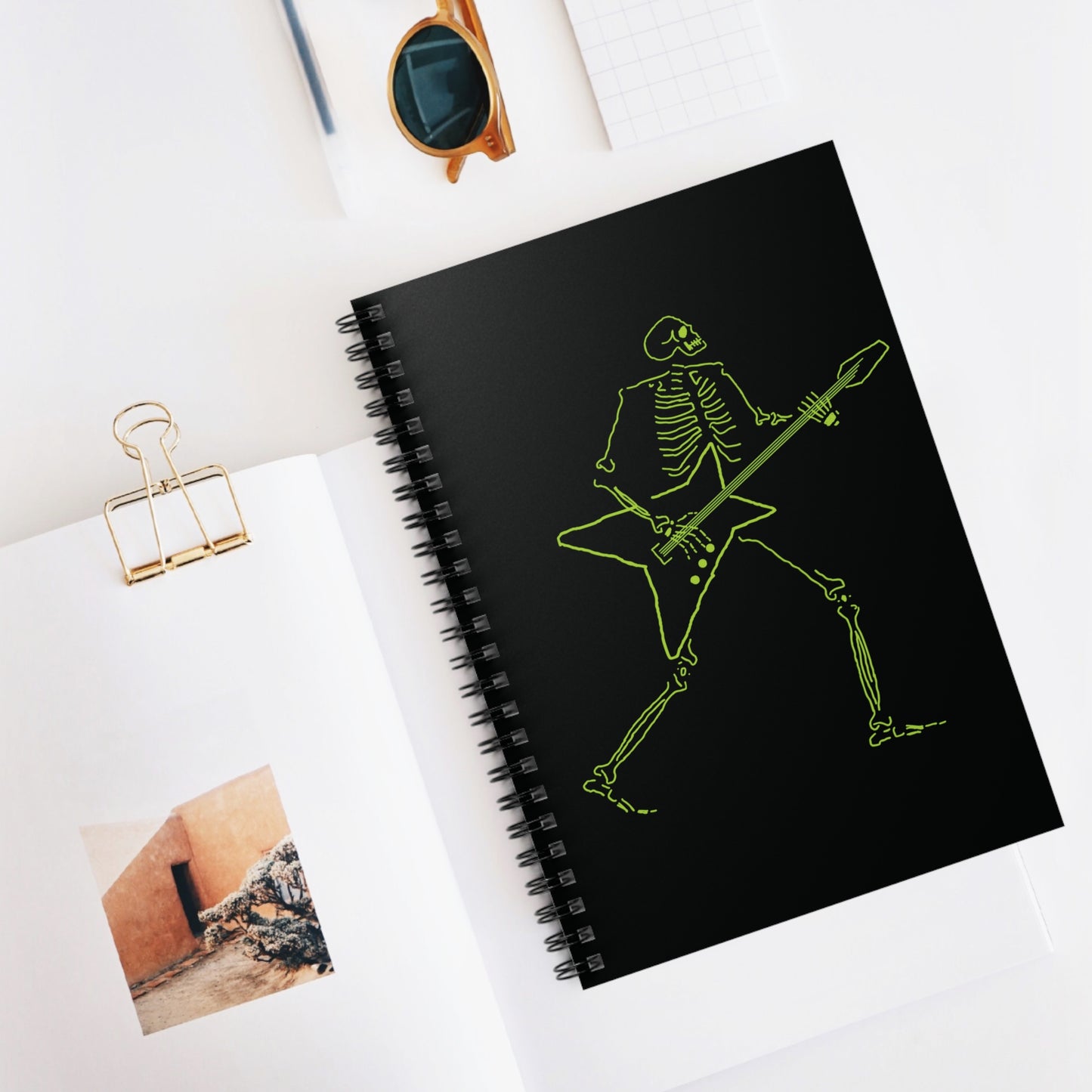 Metal Skeleton Fluo Spiral Notebook - Shred Your Notes!