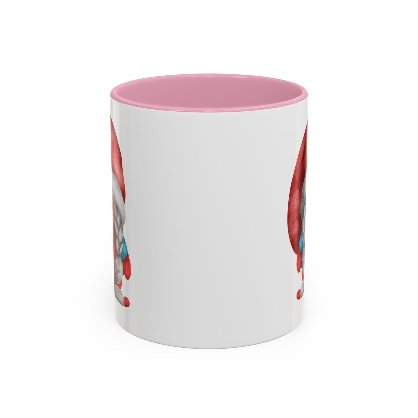 Cheerful Red Gnome with Braids Mug - Sip Your Sweet Melody | Ceramic Coffee & Tea Cup (11oz/15oz) 11oz Pink