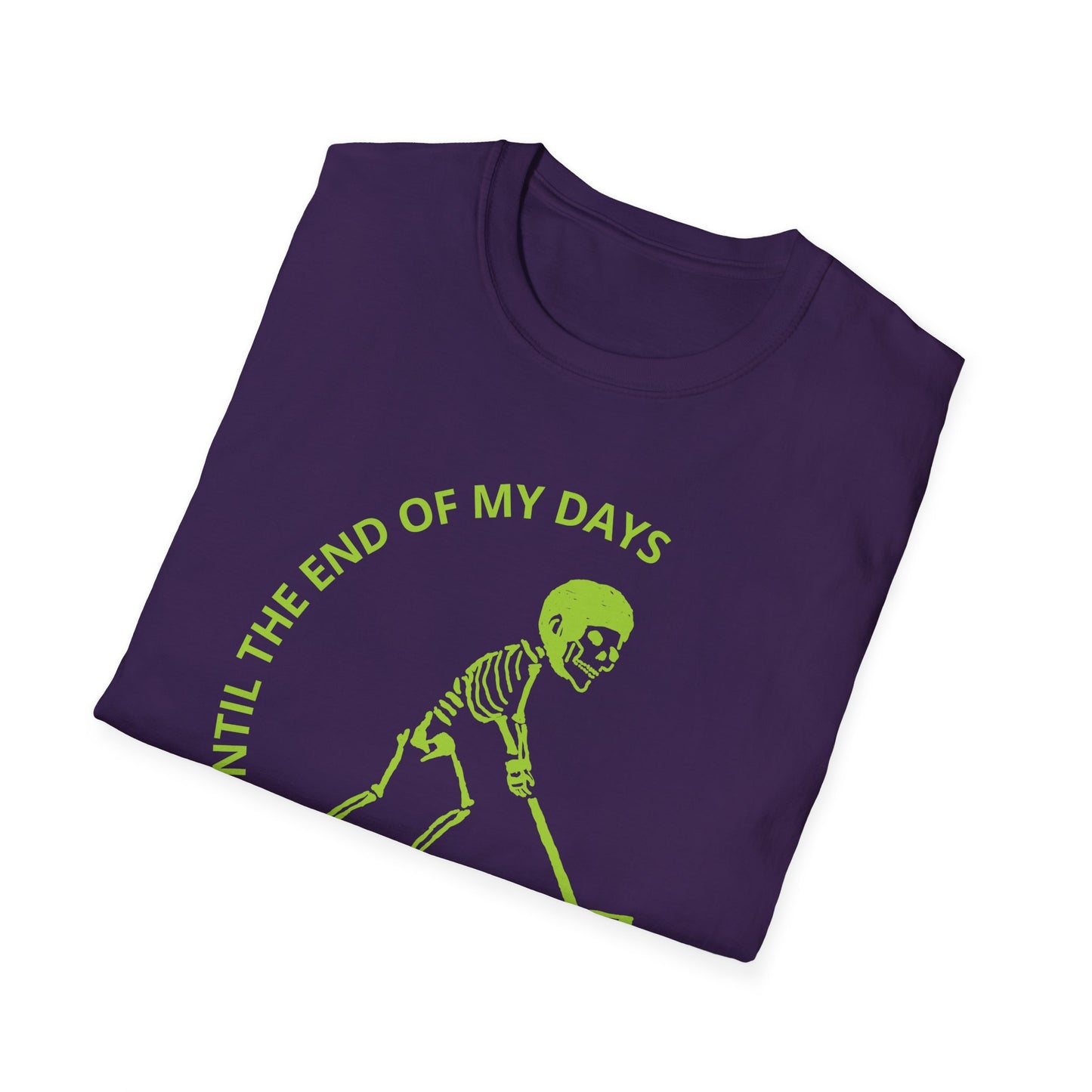 Hockey 'Til I Die: Skeleton fluo Hockey Player T-Shirt | Men's Short Sleeve Tee - Unisex Softstyle T-Shirt
