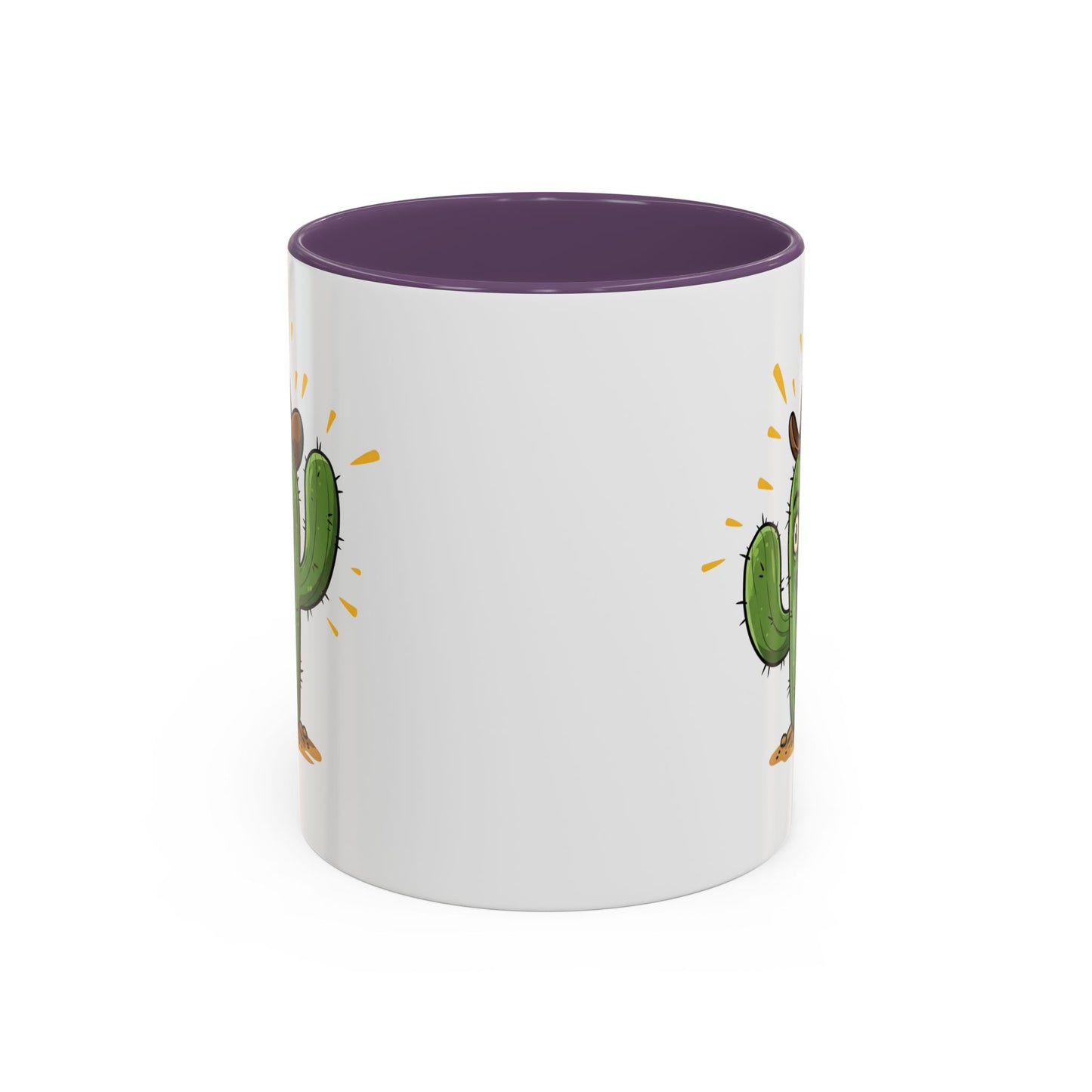 Cactus Mania Cowboy Cactus Mug - Fun & Durable Ceramic Cup for Cactus Lovers 11oz Purple