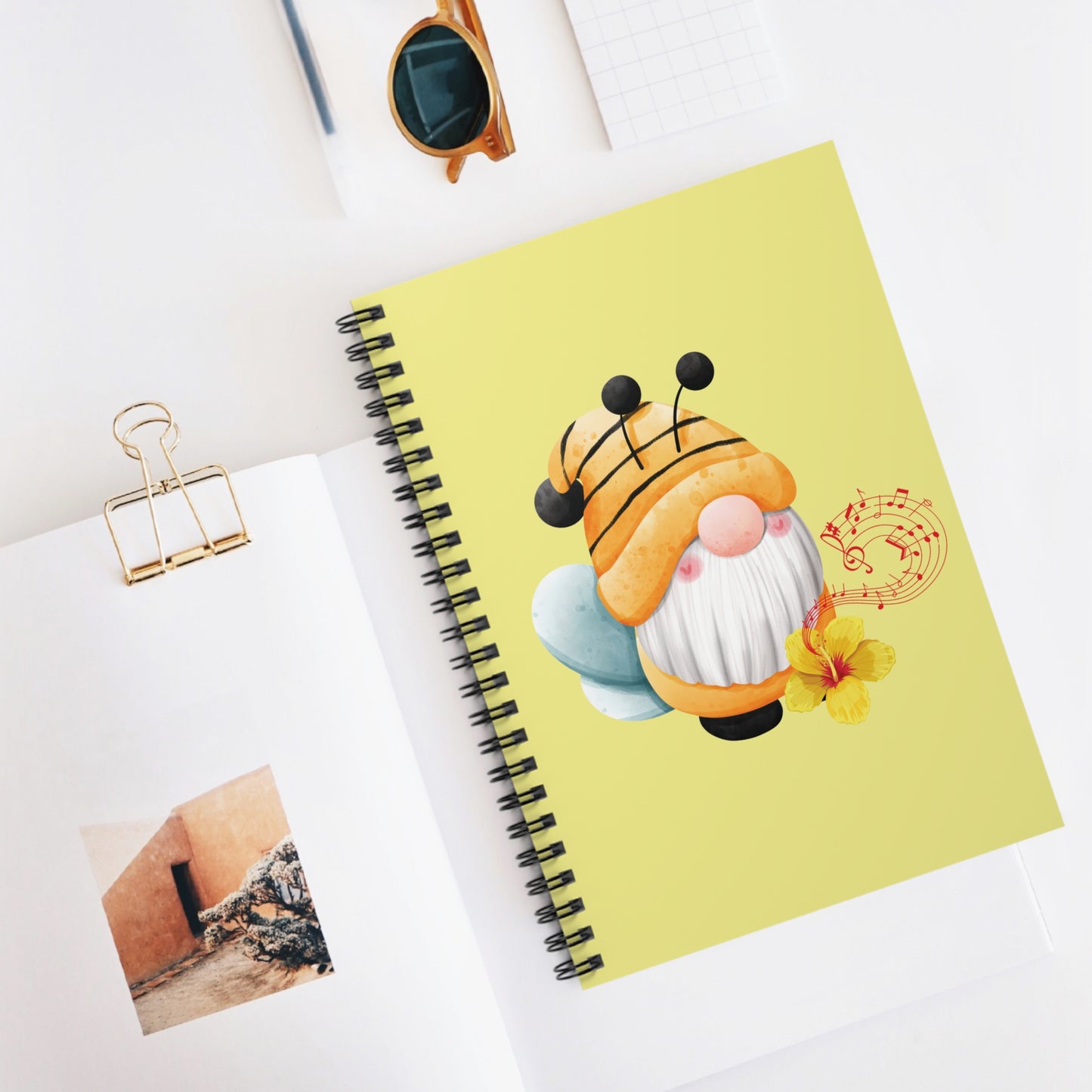 Cute Bee Gnome Spiral Journal | Funny Planner Gift for Students