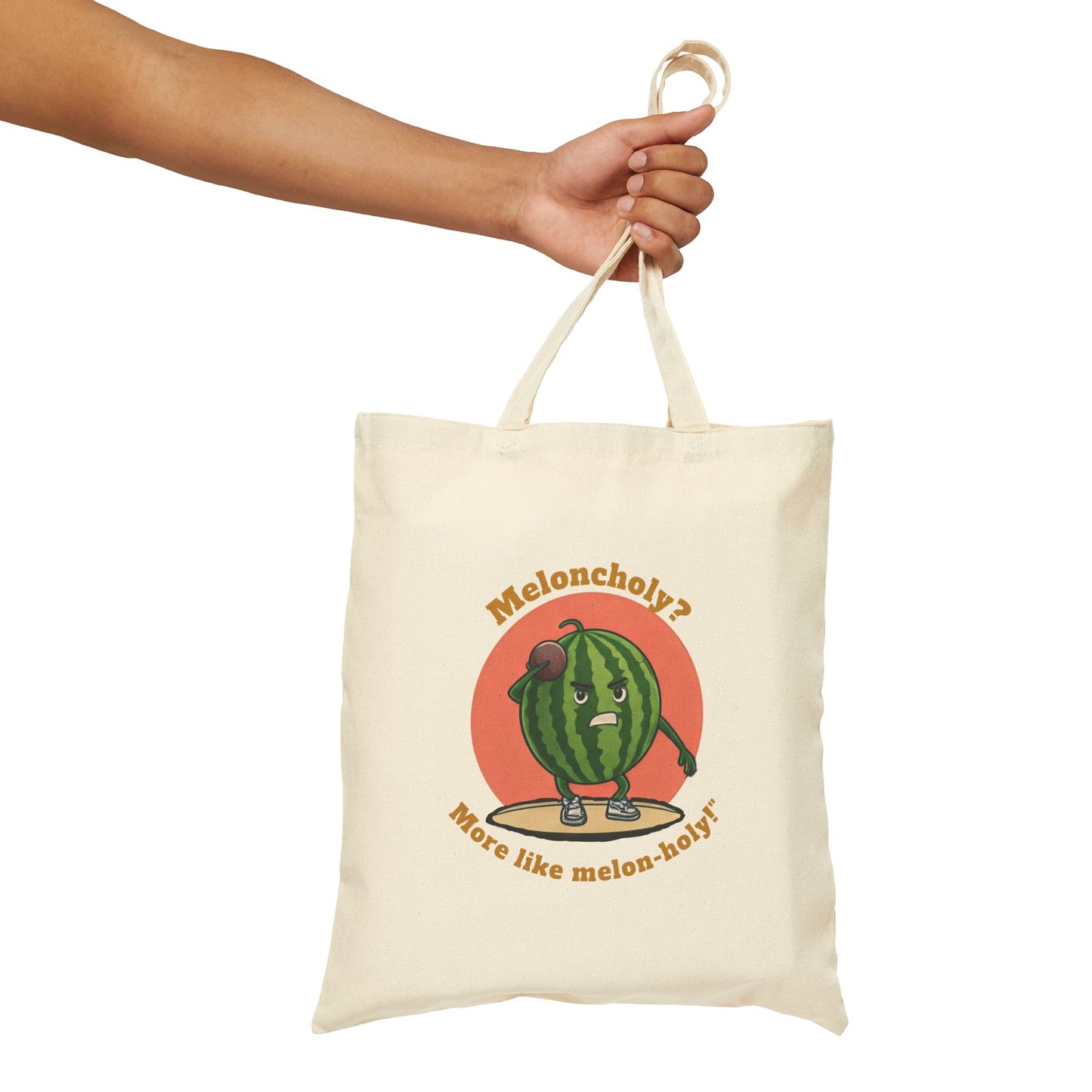 Melon-holy Tote Bag: Funny Weightlifting Watermelon Gym Bag