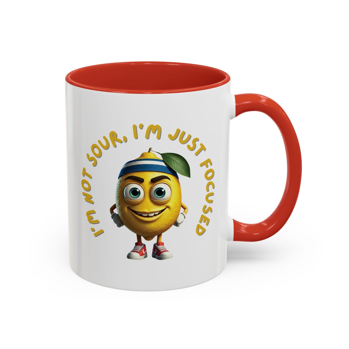 Sour but Focused Lemon Mug - Funny Coffee Cup for Work 11oz Red