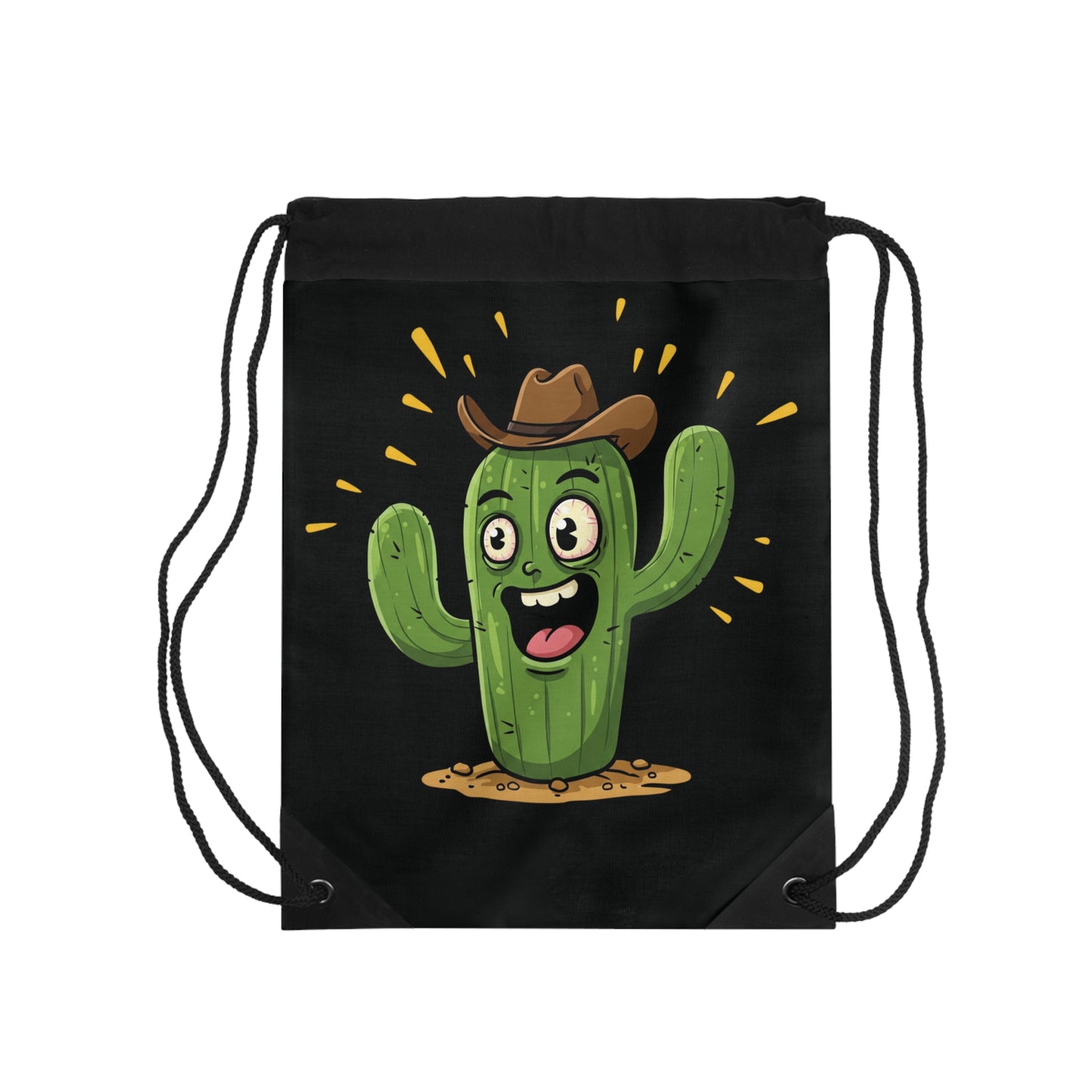 Cactus Cowboy" Drawstring Bag - Unique, Durable & Eco-Friendly Style