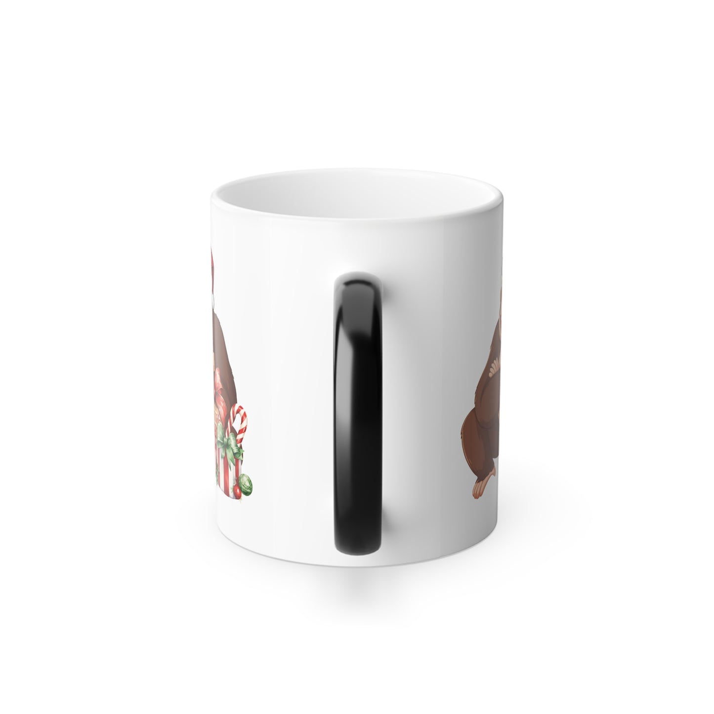 Cheerful Gorilla Christmas Magic Mug | Heat-Reactive Holiday Gift Coffee Cup