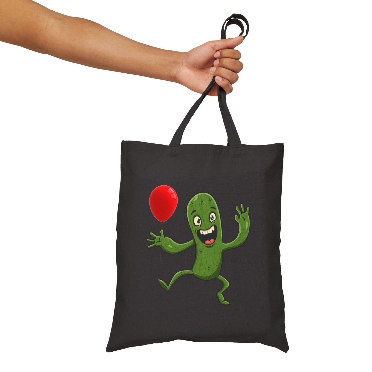Smiling Cactus with Balloon Tote Bag - Eco-Friendly & Versatile Fun!