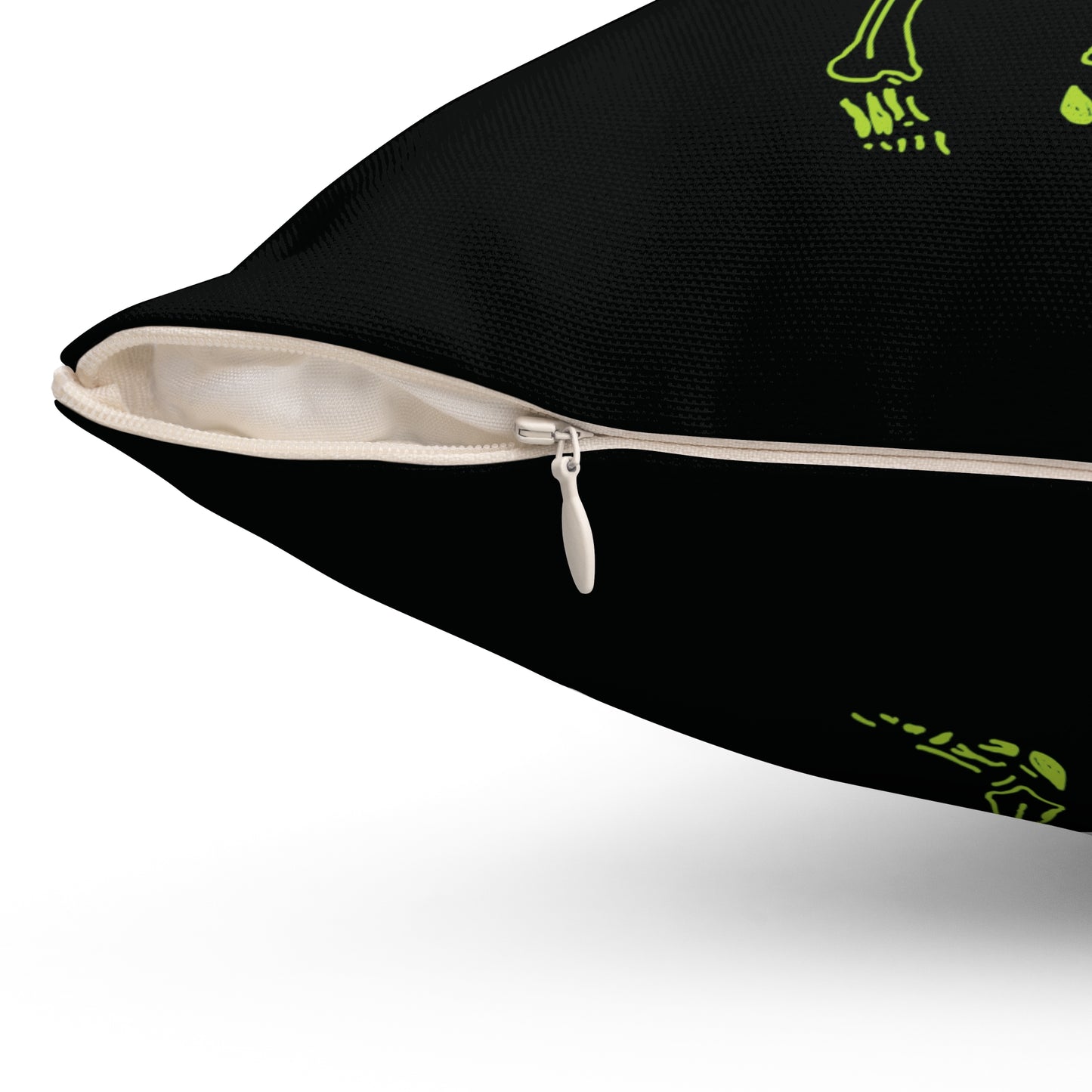 Symphonic Shadow: Fluo Violinist Skeleton Pillow