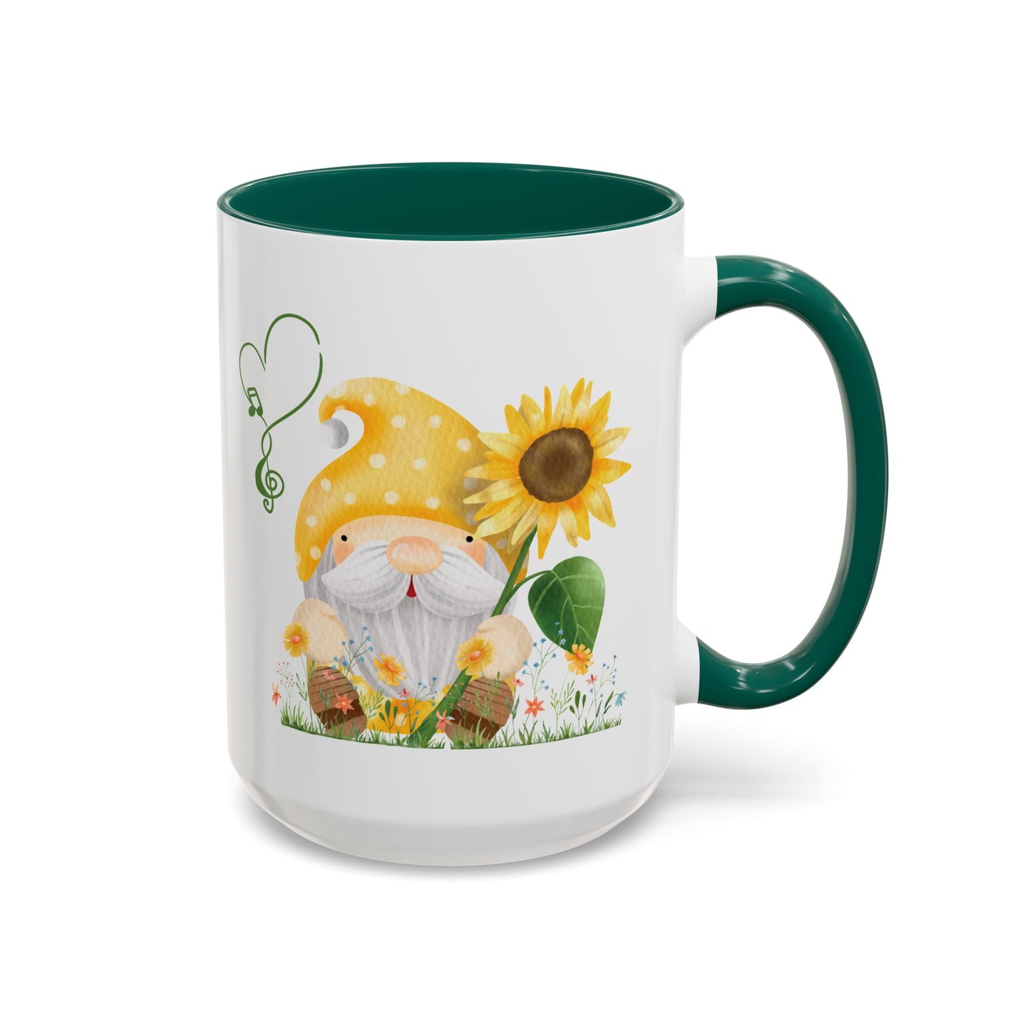 Mystical Gnome & Sunny Sunflower Mug - Your Garden's Secret Charm | Ceramic Coffee & Tea Cup (11oz/15oz)
